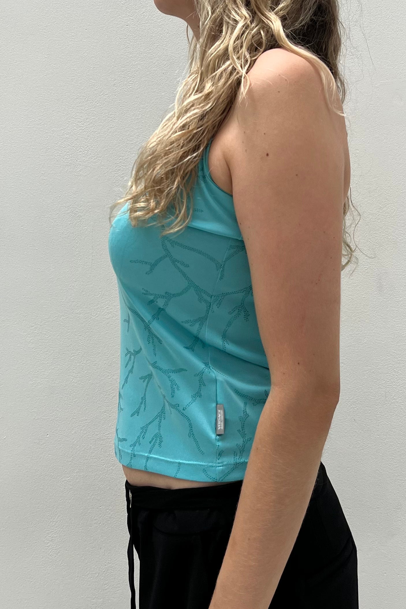 Vintage JC Turquoise Glitter Halter Top