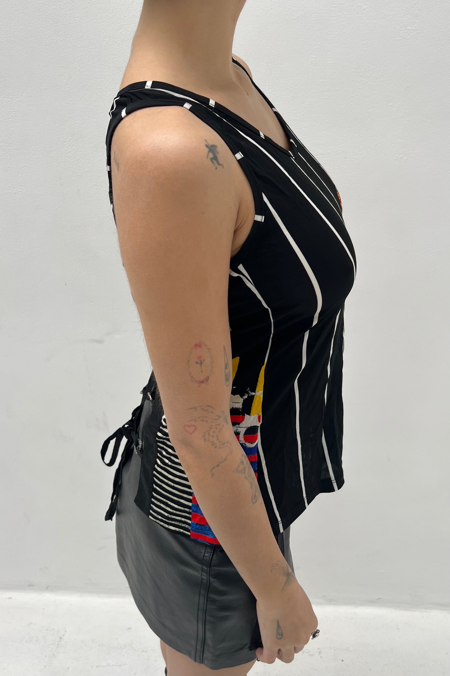 Vintage Save The Queen Tattoo Print Top