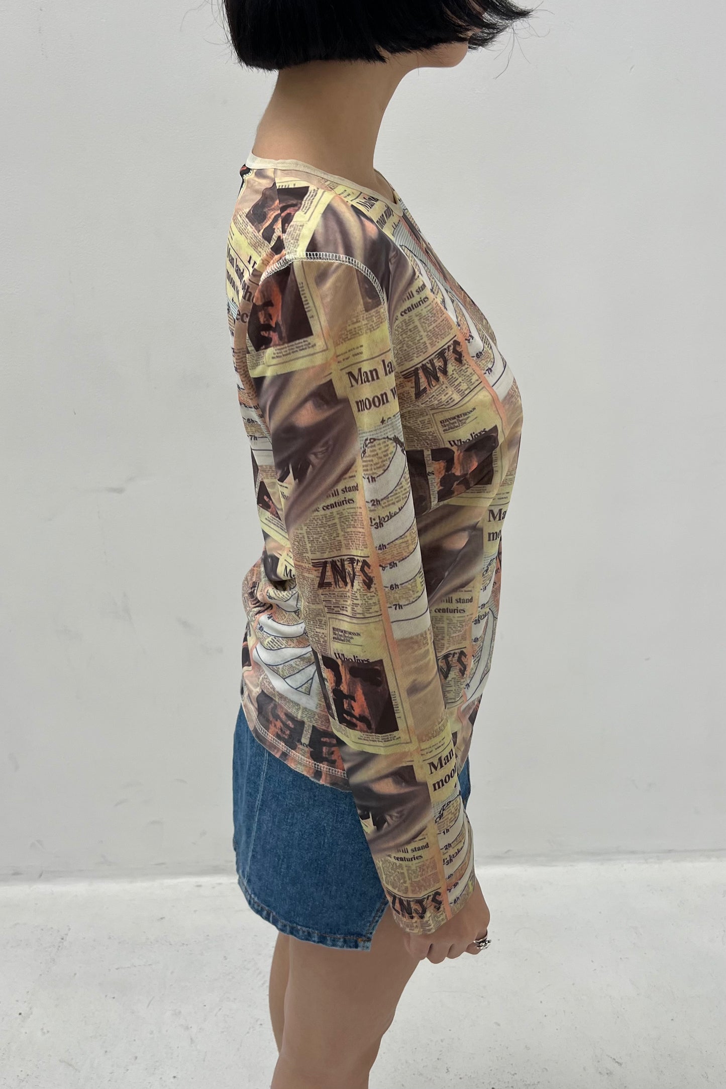 Vintage Mesh Newspaper Longsleeve