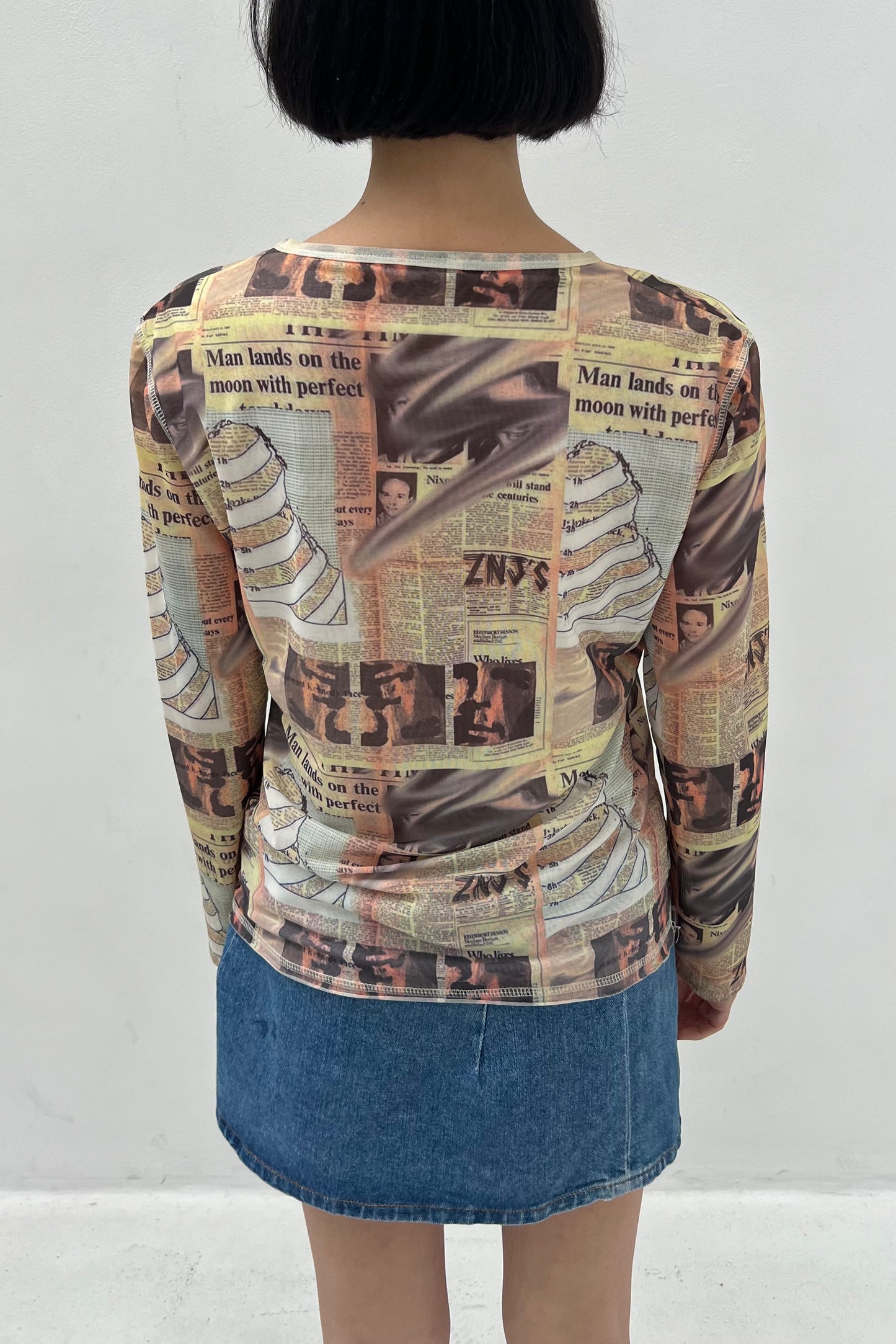 Vintage Mesh Newspaper Longsleeve