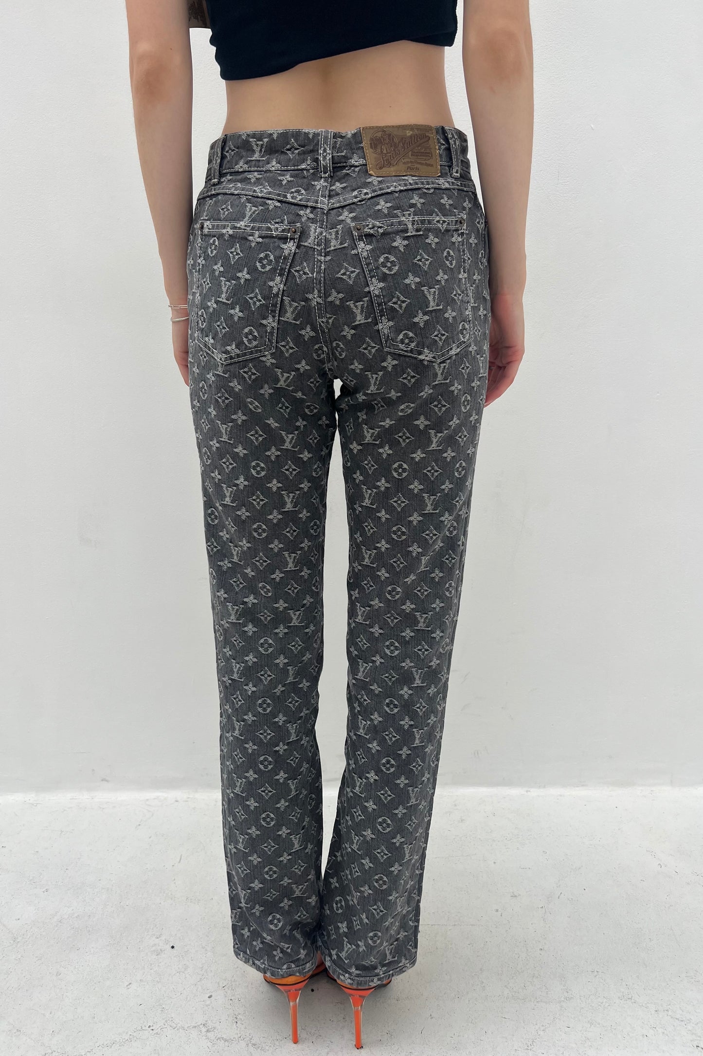 Vintage Grey Monogram Denim Pants