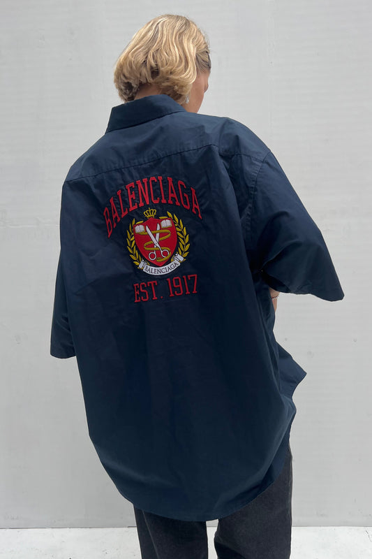 Vintage Navy Varisty Button-Up shirt