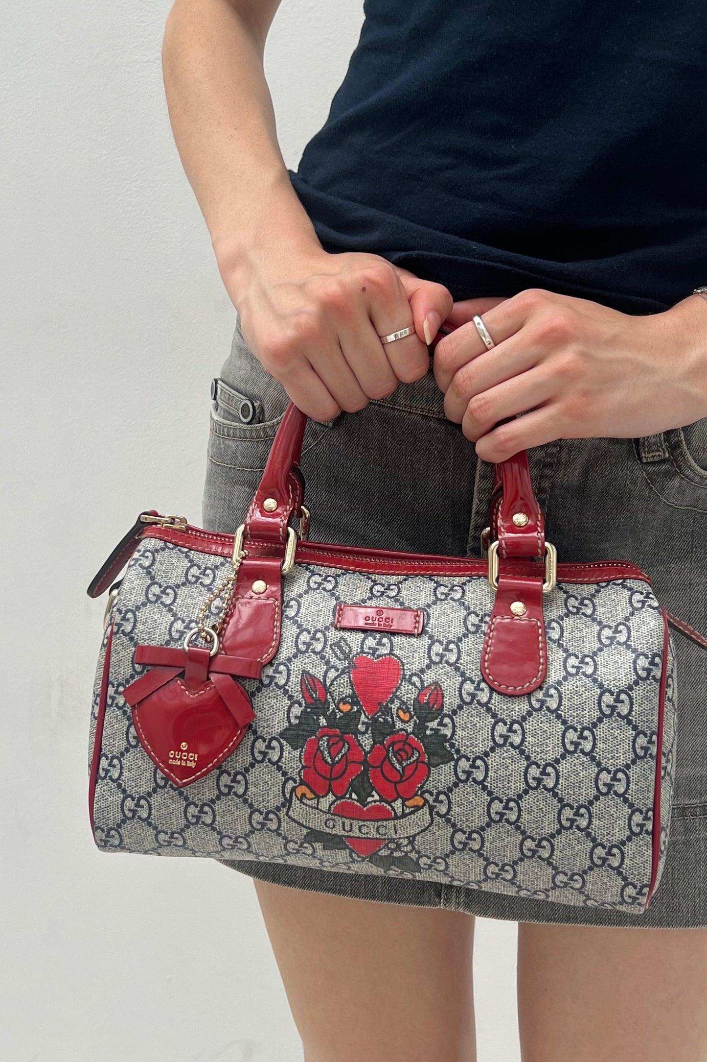 Vintage Navy Tattoo Mini Boston Bag
