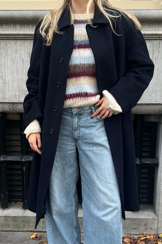 Vintage Navy Woolen Coat