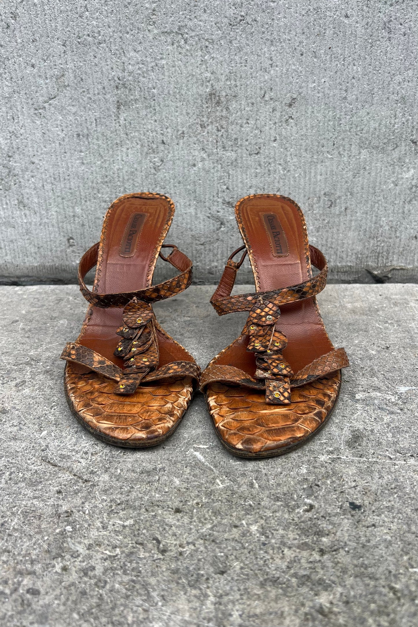 Vintage Python Fringe Heels 38