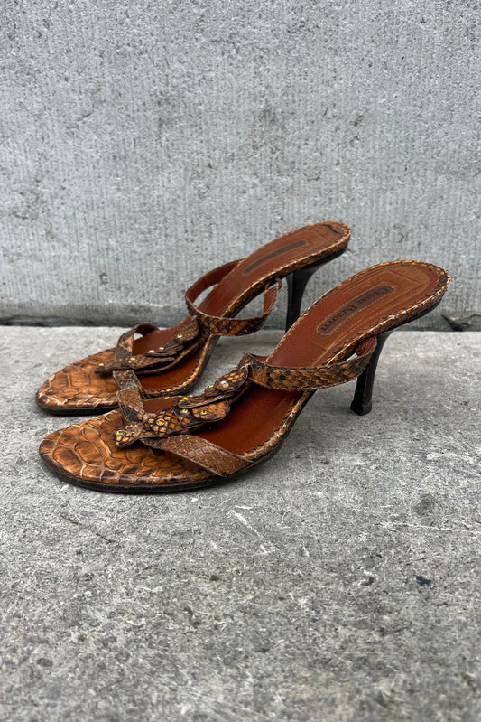 Vintage Python Fringe Heels 38