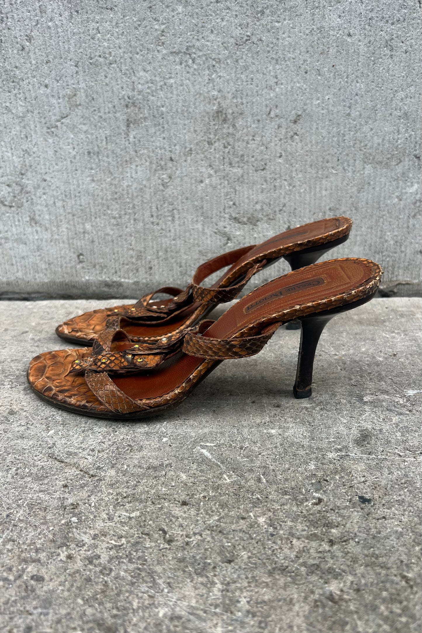 Vintage Python Fringe Heels 38