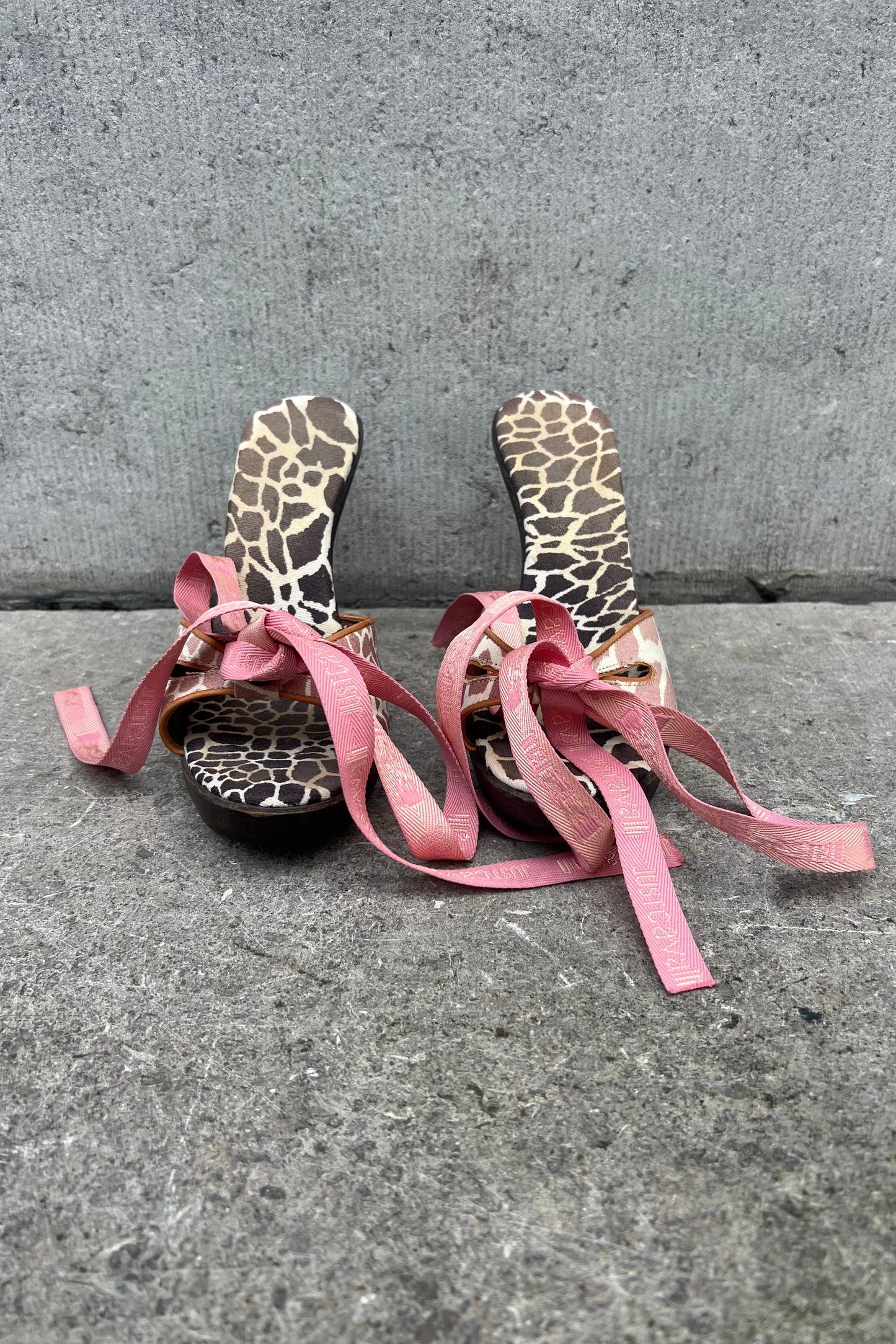 Vintage Giraffe Pink & Brown Heels 36