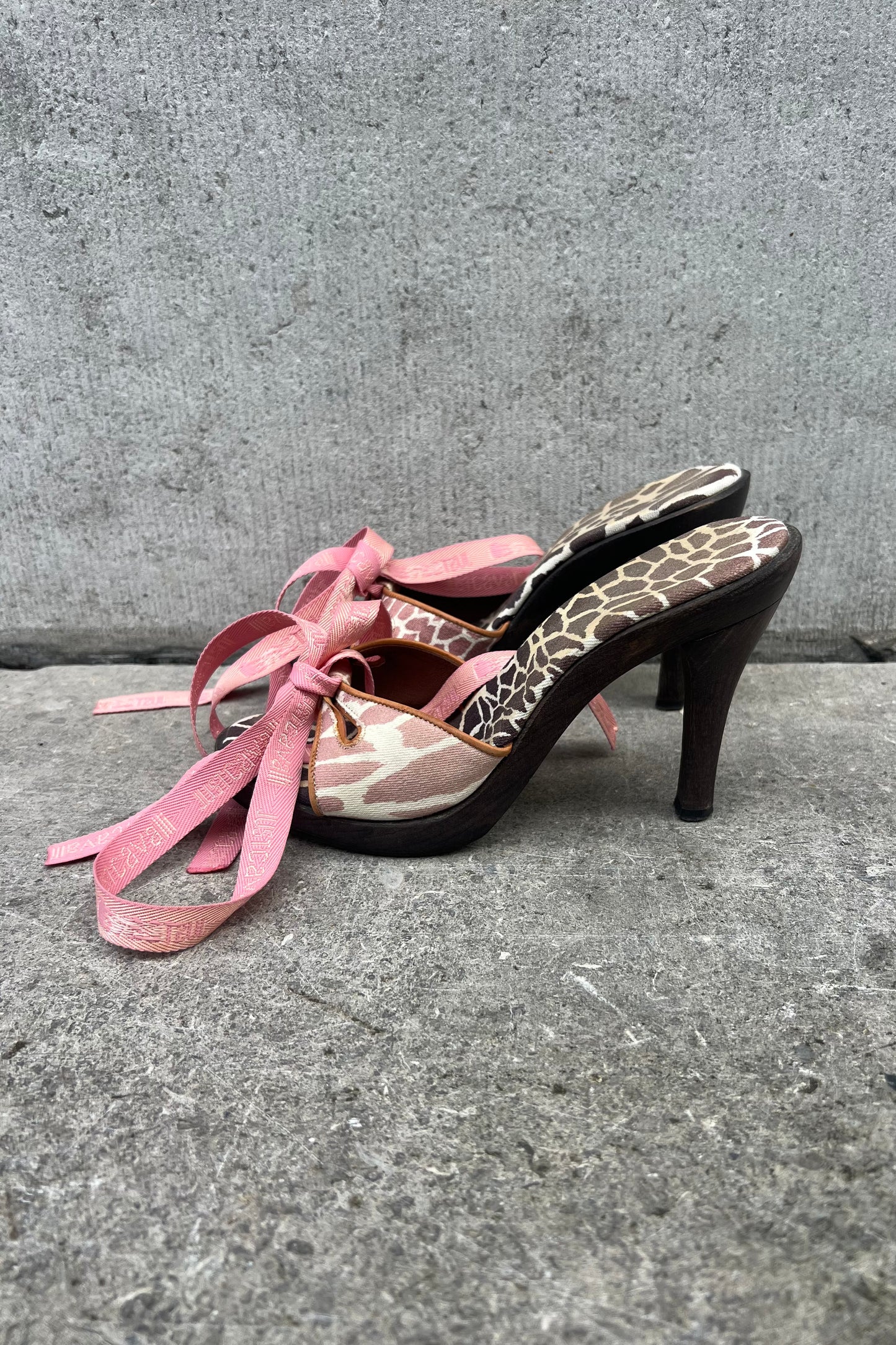 Vintage Giraffe Pink & Brown Heels 36
