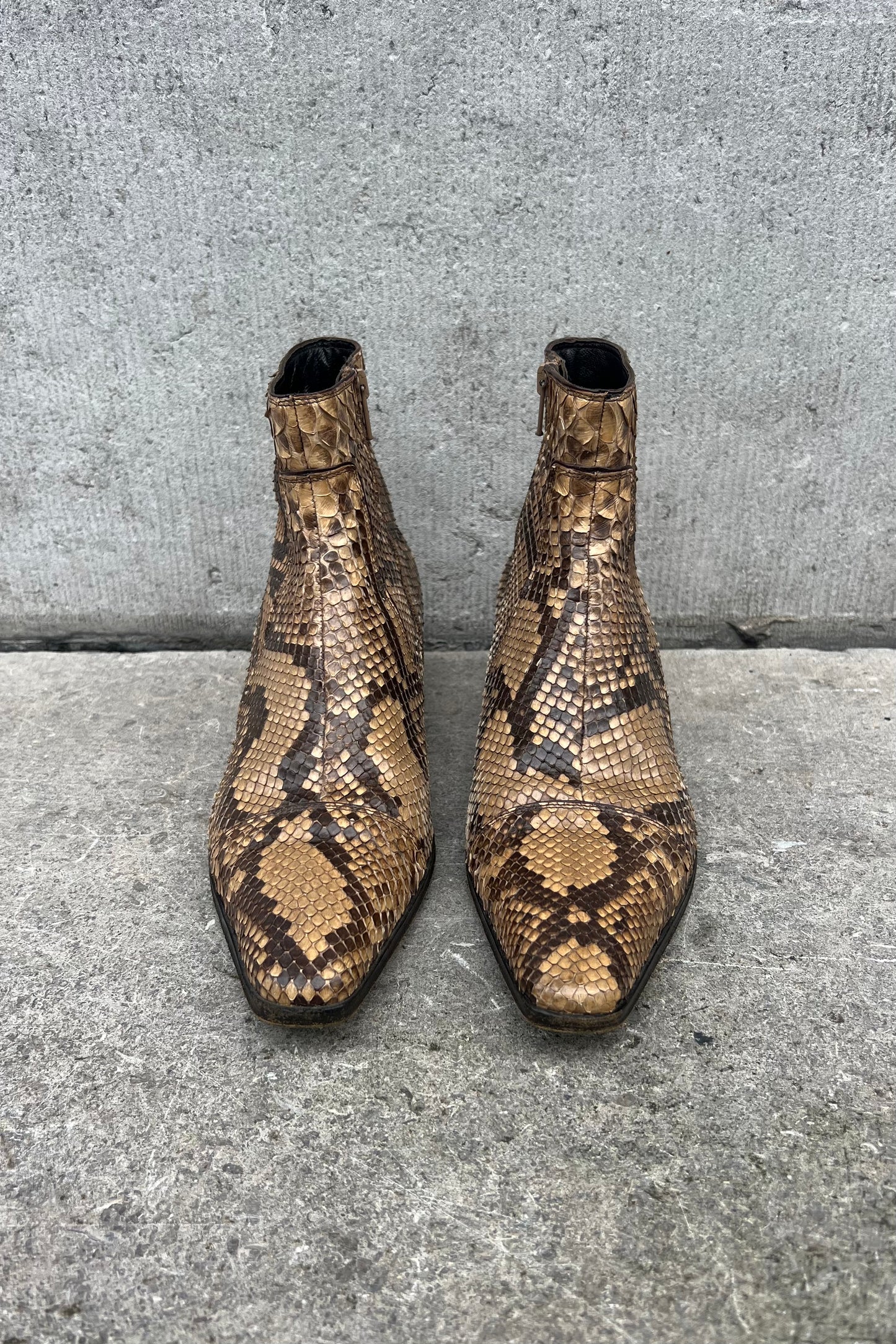 Vintage Brown Python Boots 37.5