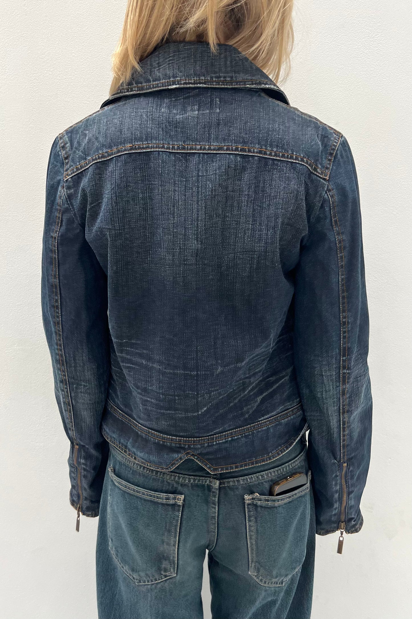Vintage Denim Biker Jacket