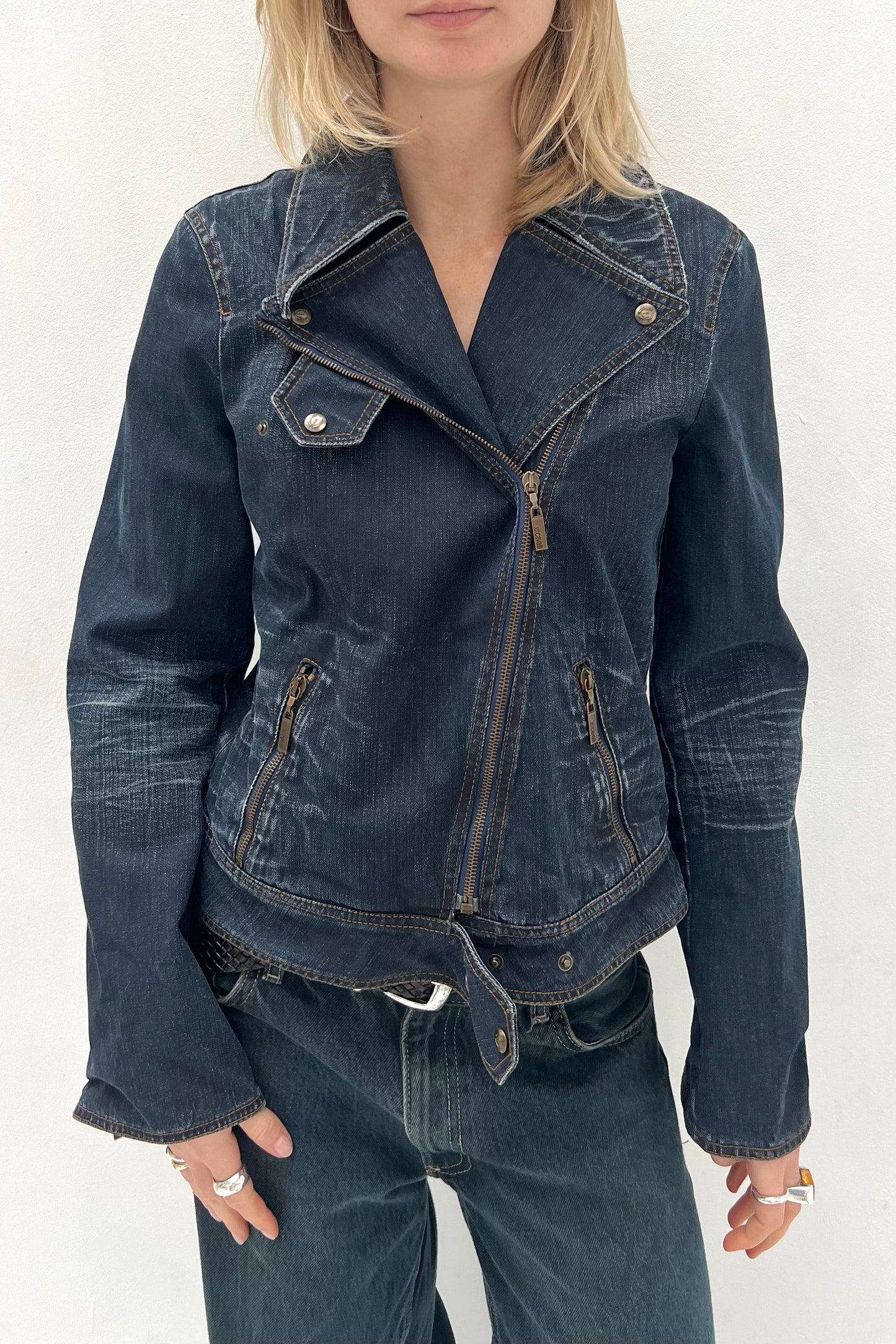 Vintage Denim Biker Jacket