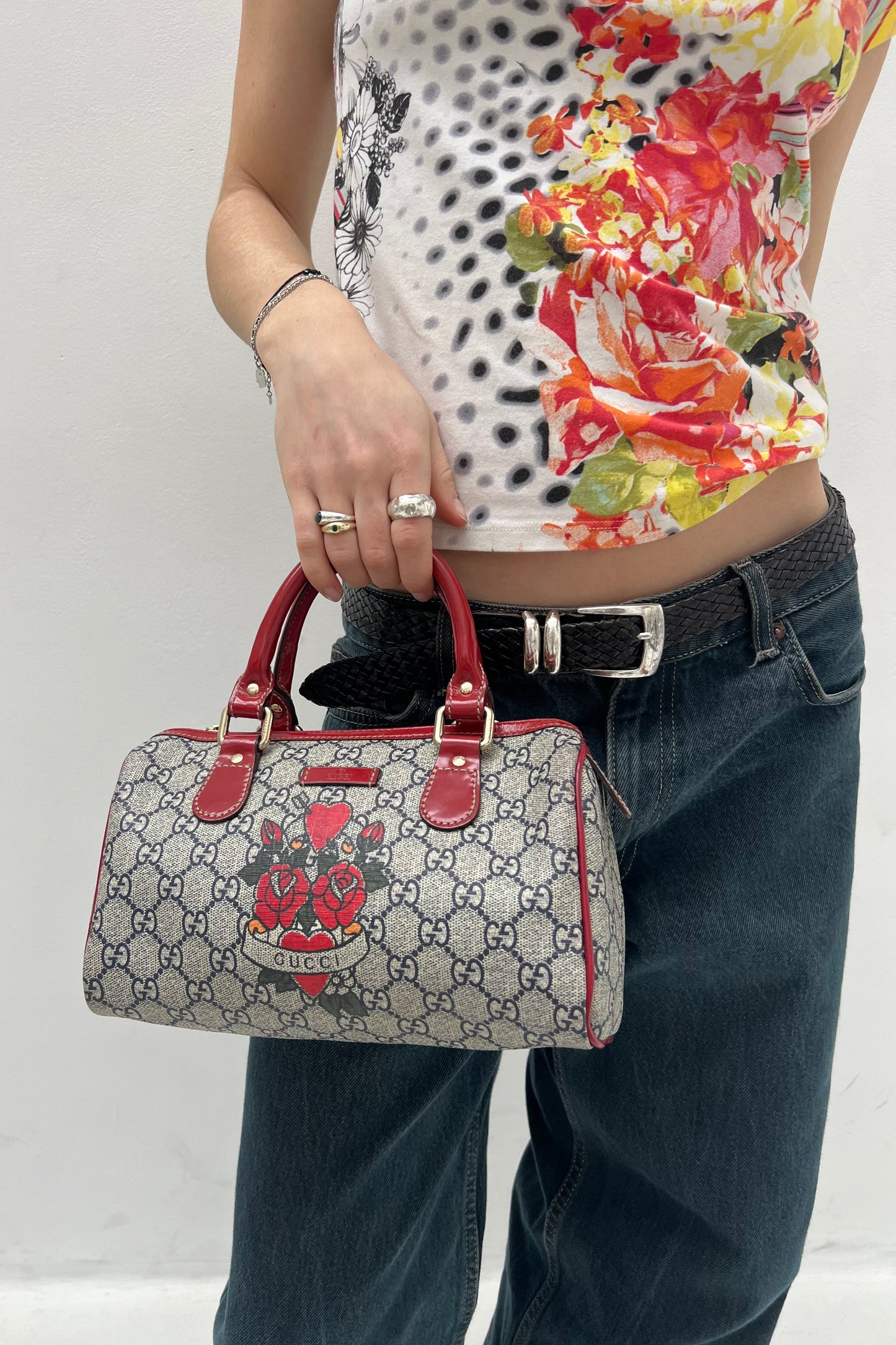 Vintage Tattoo Mini Boston Bag