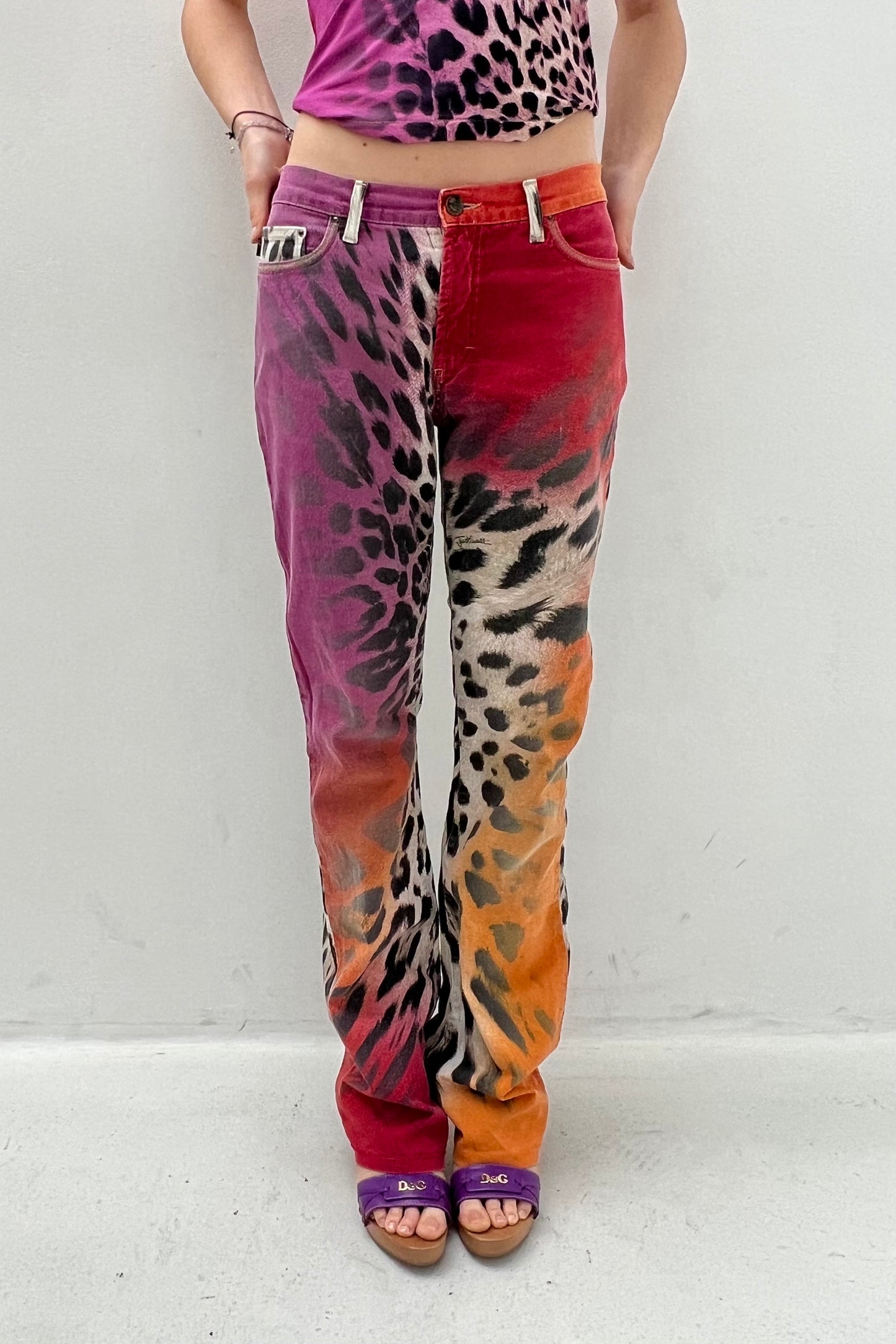 Vintage Orange & Pink Leo Pants