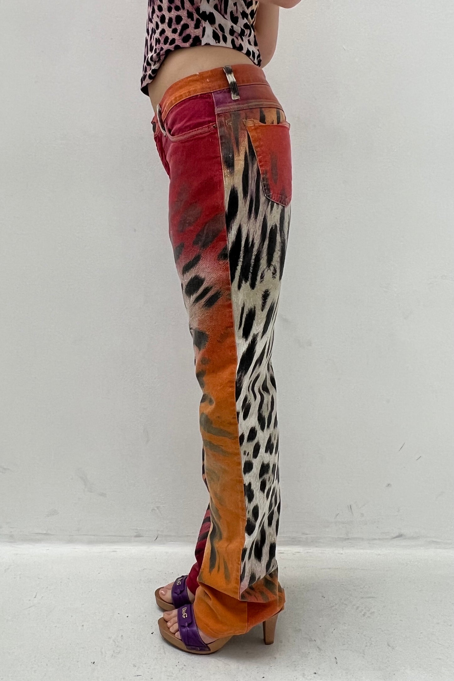 Vintage Orange & Pink Leo Pants