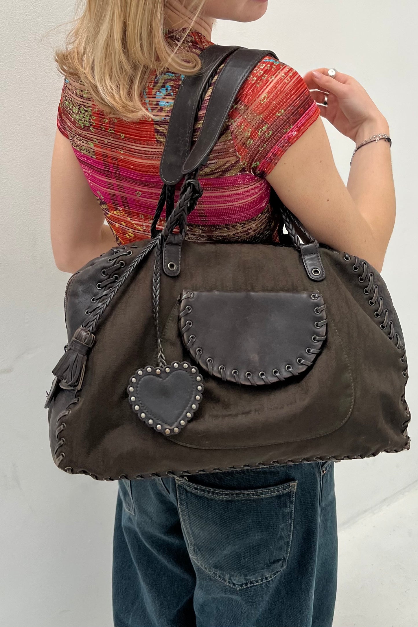 Vintage Chocolate Ethnic Braded Shoulder Bag