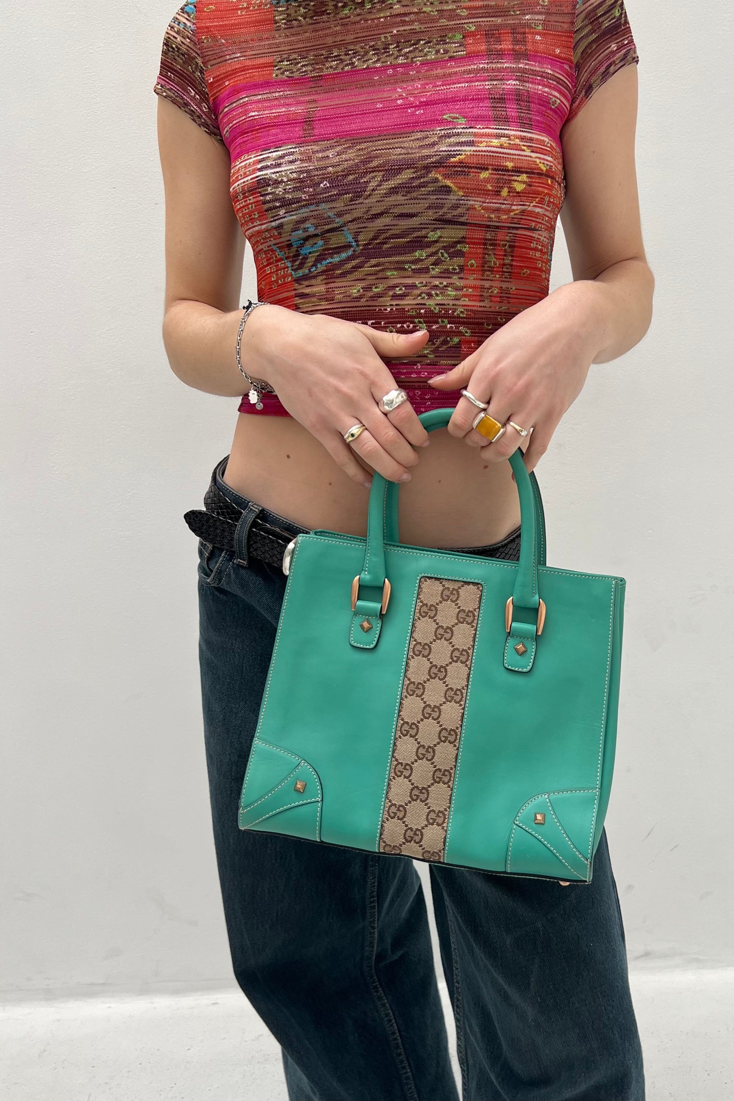 Vintage Turquoise & Classic Monogram Bag