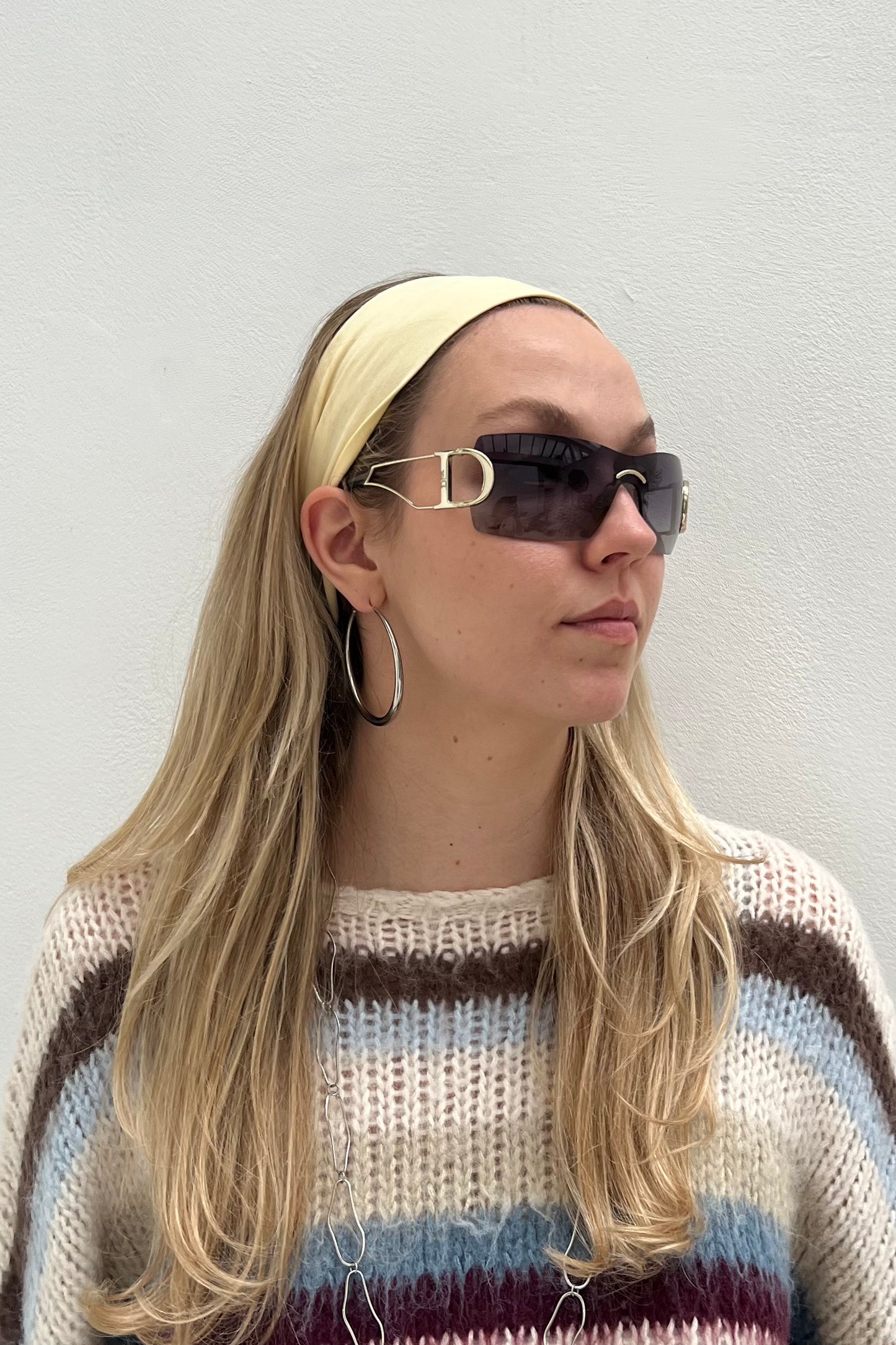 Vintage Silver & Purple Mask Diorly 2 Sunglasses