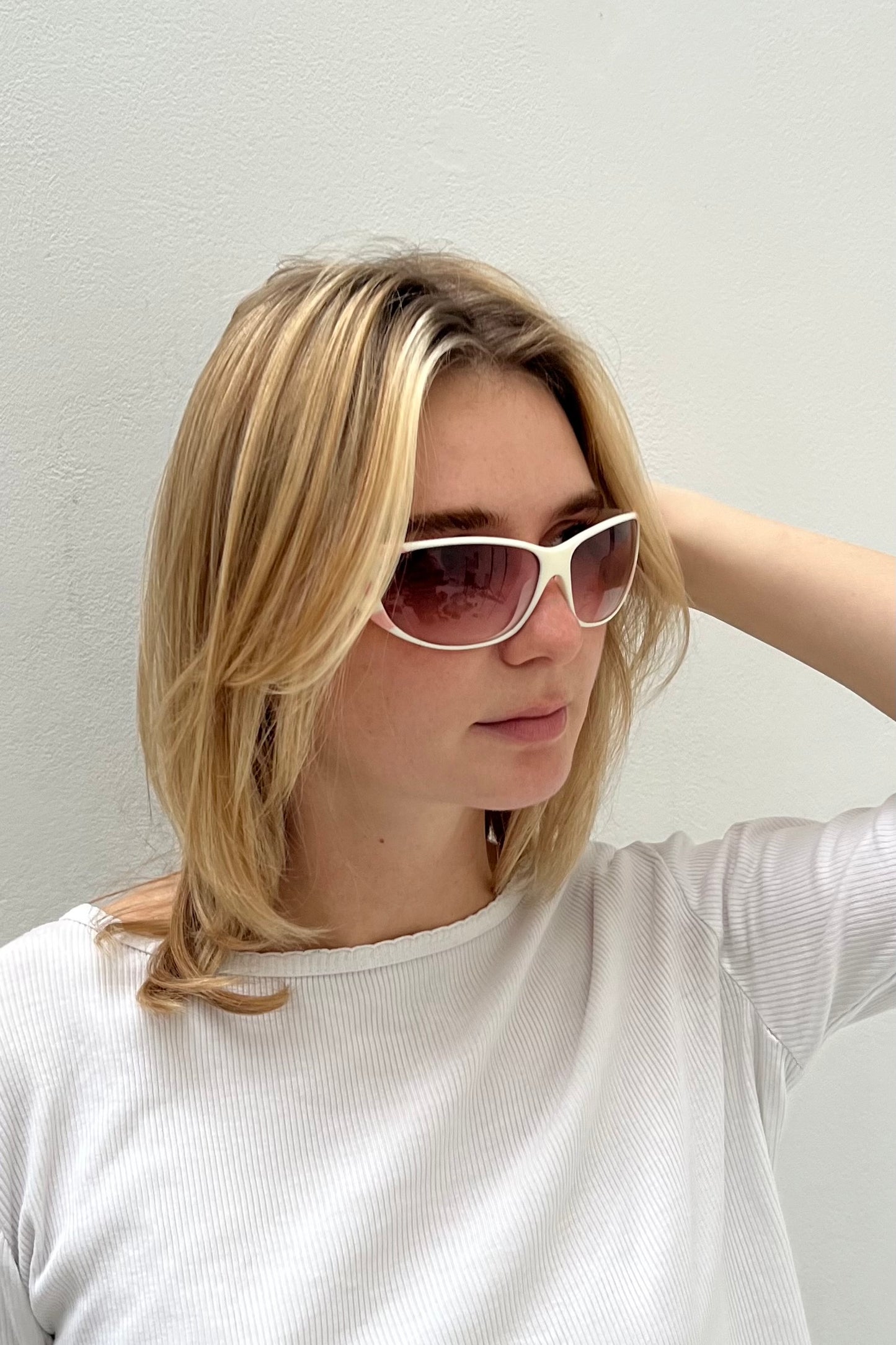 Vintage Pink & White Speedy Sunglasses