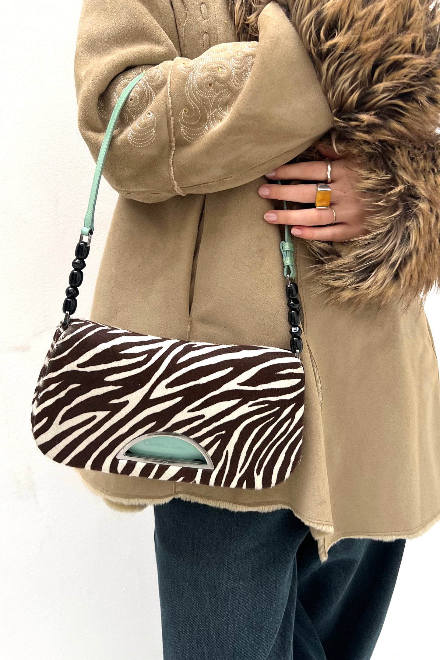 Vintage Zebra Calf Skin Malice Bag