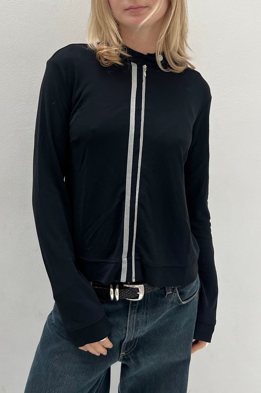 Vintage Black & Silver Details Thin Cardigan