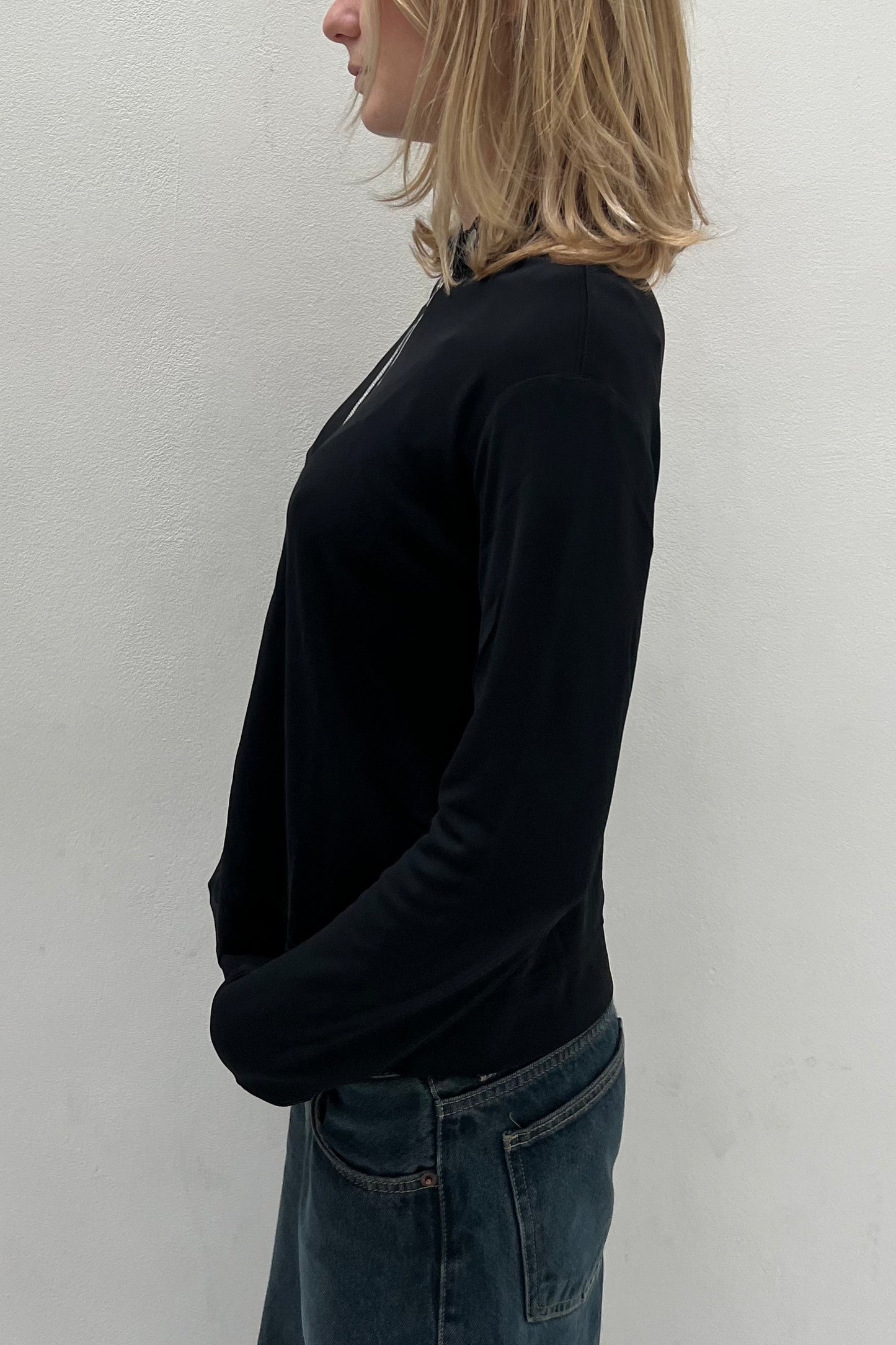 Vintage Black & Silver Details Thin Cardigan