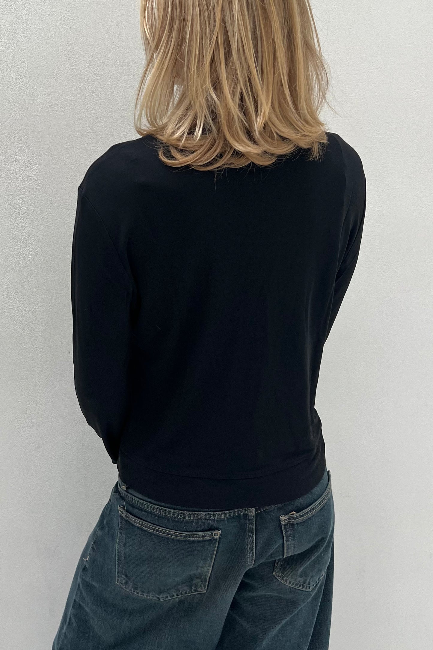 Vintage Black & Silver Details Thin Cardigan