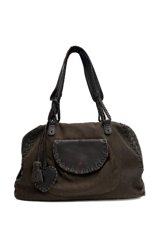 Vintage Chocolate Ethnic Braded Shoulder Bag