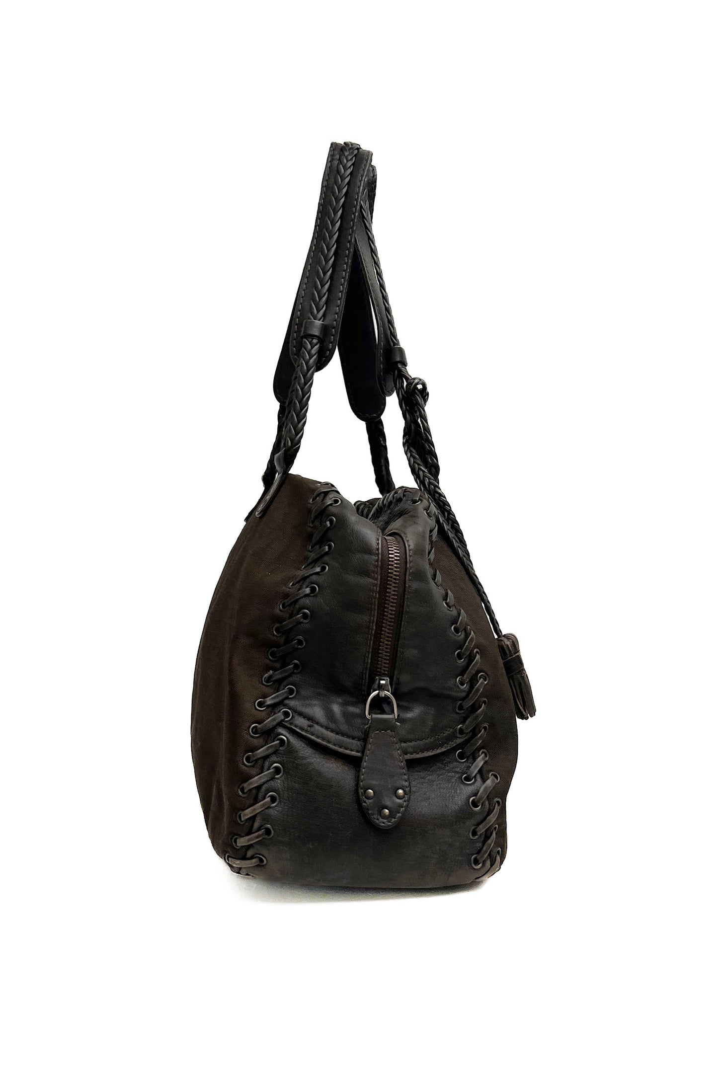 Vintage Chocolate Ethnic Braded Shoulder Bag