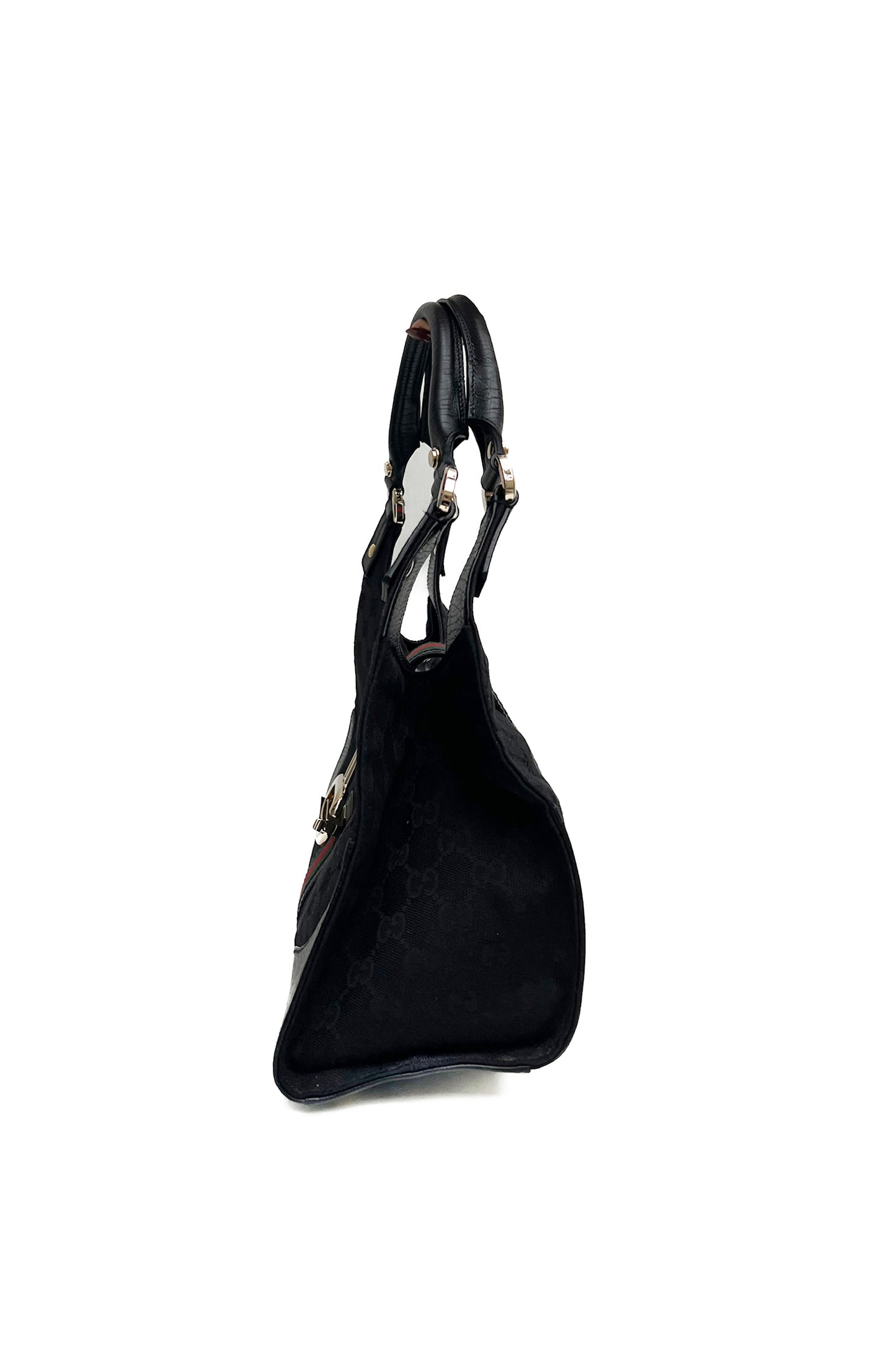 Vintage Black Monogram & Classic Detail Bardot Bag