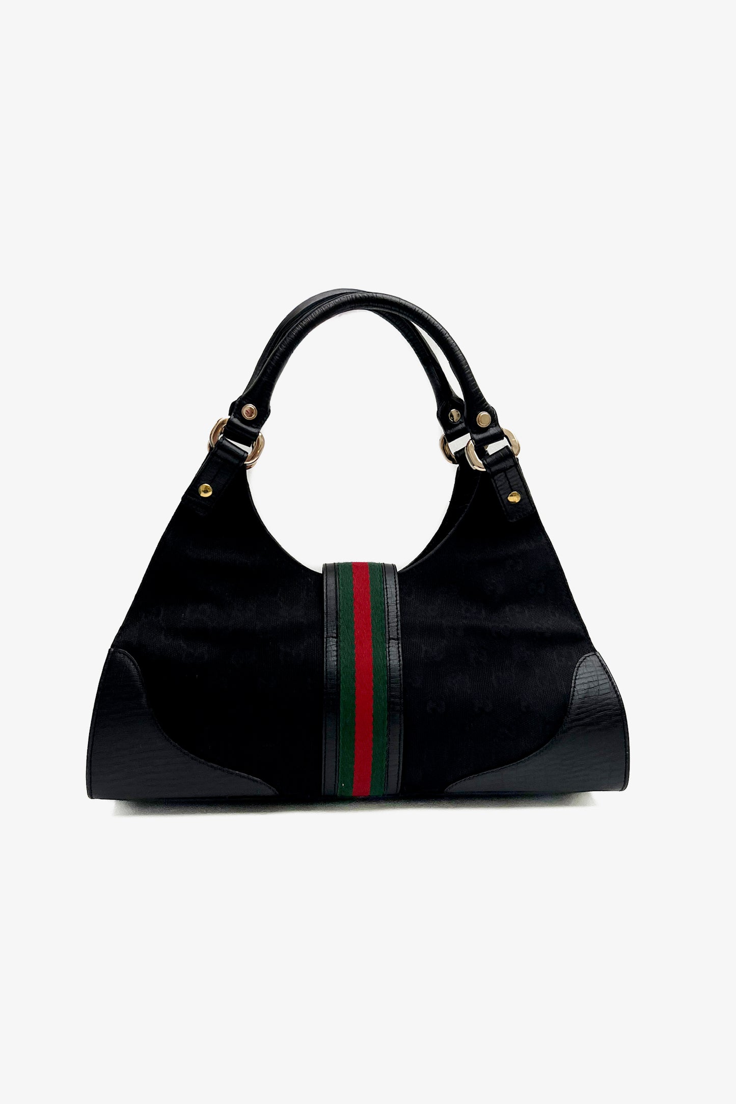 Vintage Black Monogram & Classic Detail Bardot Bag