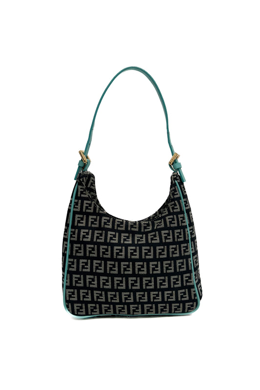 Vintage Zucchino Navy & Turquoise Shoulder Bag