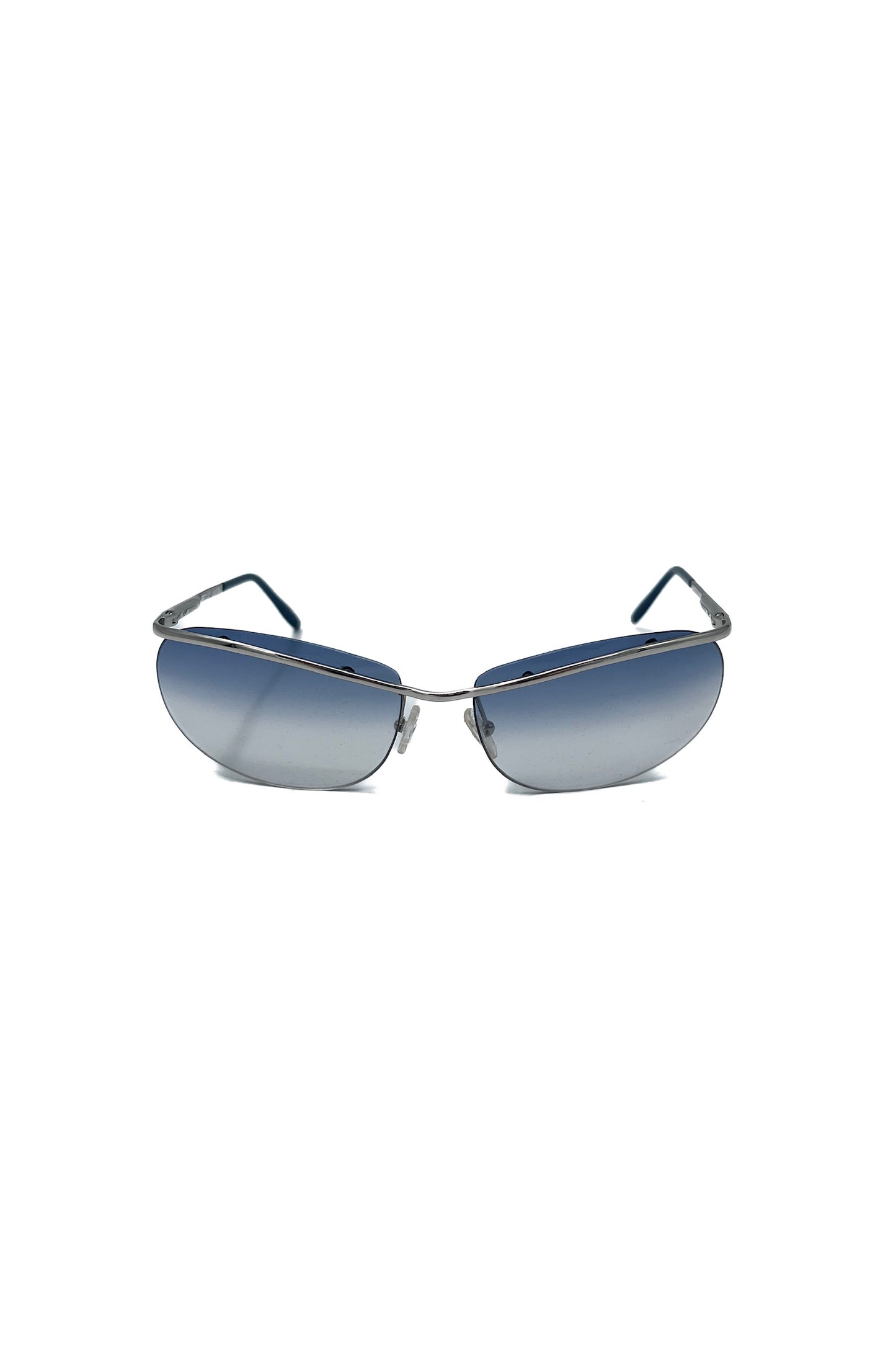 Vintage Blue Rimless Silver Detail Sunglasses