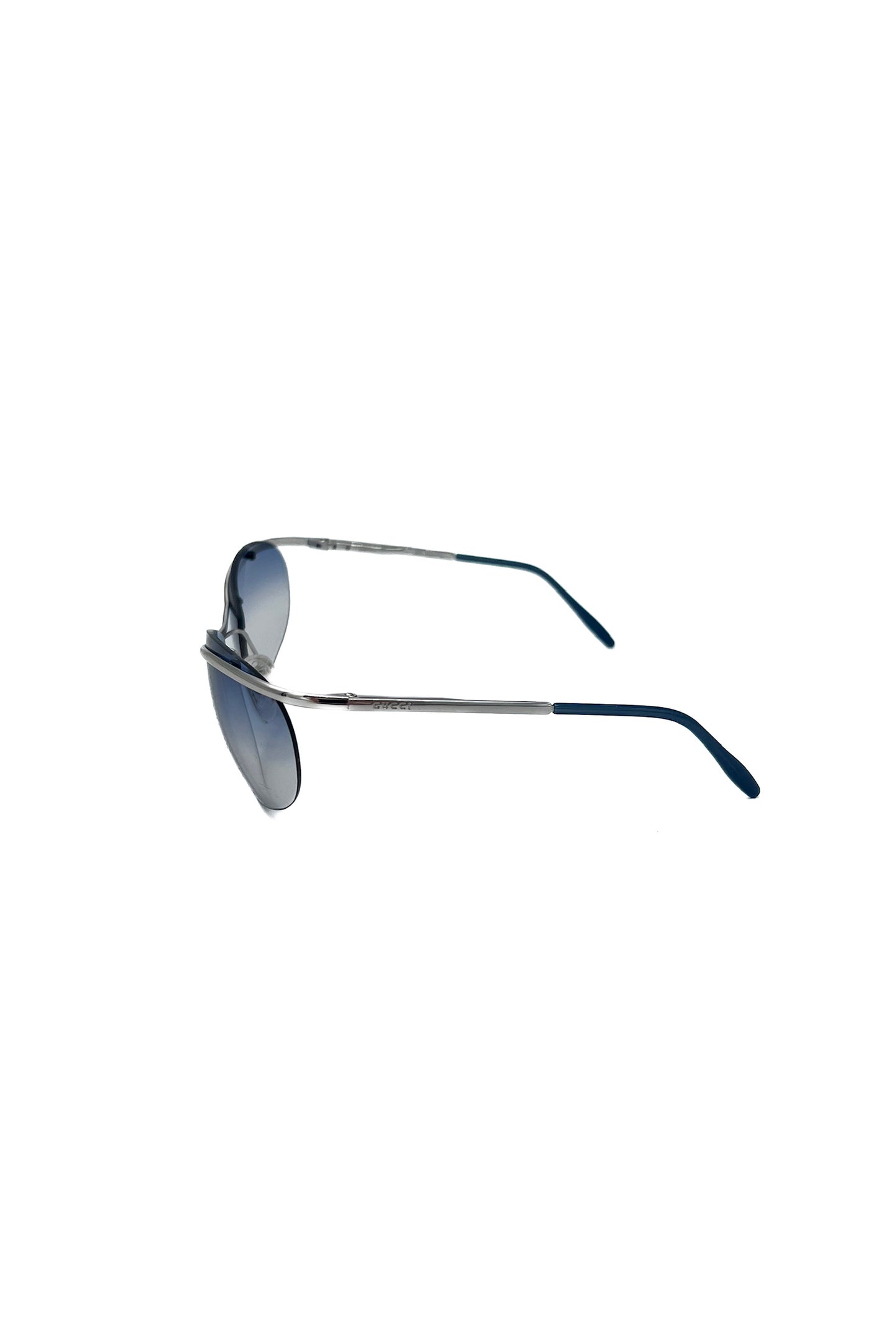 Vintage Blue Rimless Silver Detail Sunglasses