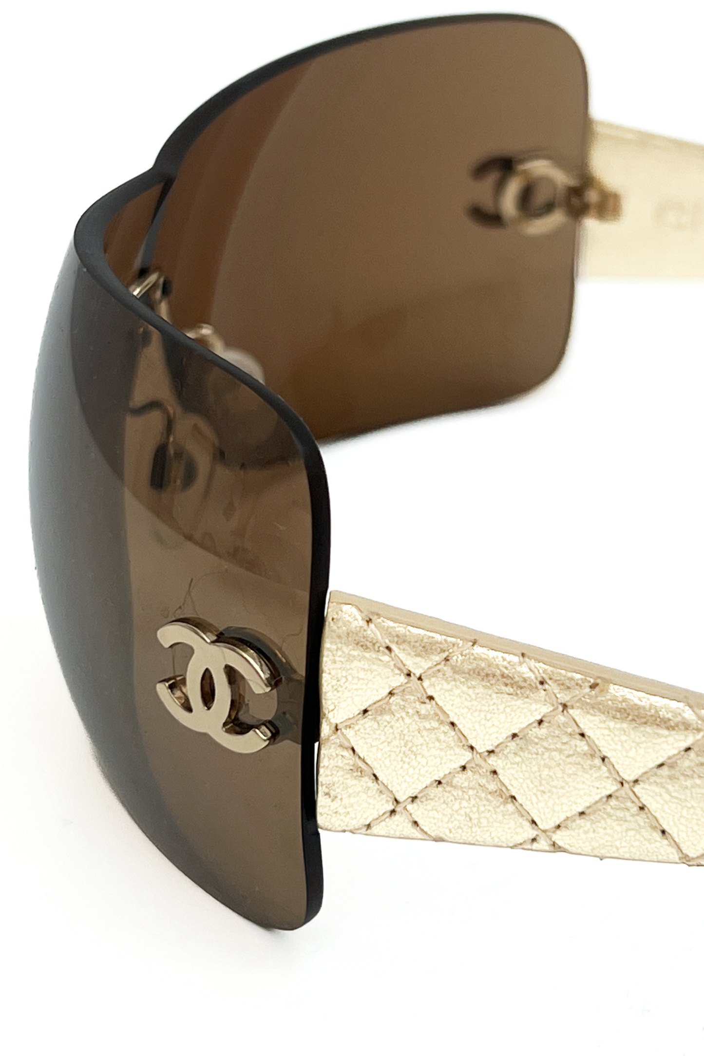 Vintage Golden Leather Arms Mask Sunglasses