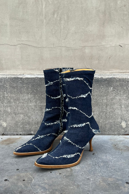 Vintage Denim Boots 39