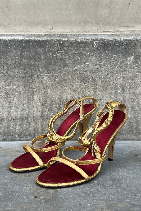 Vintage golden Fish Heels 39