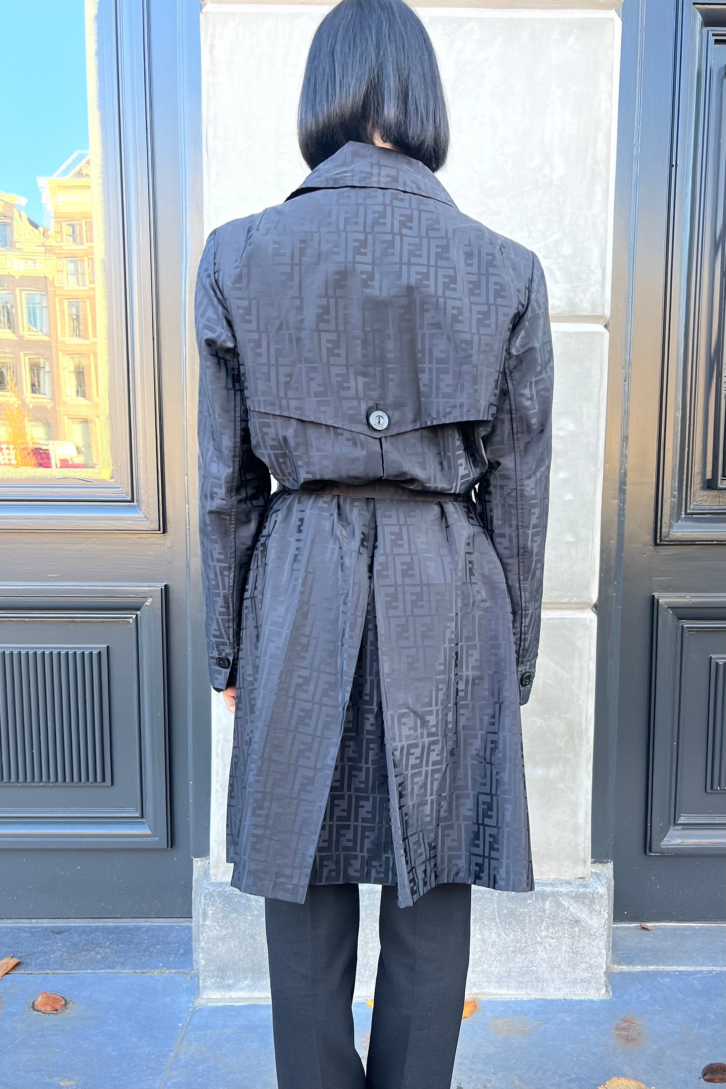 Vintage All Black Zucca Trenchcoat