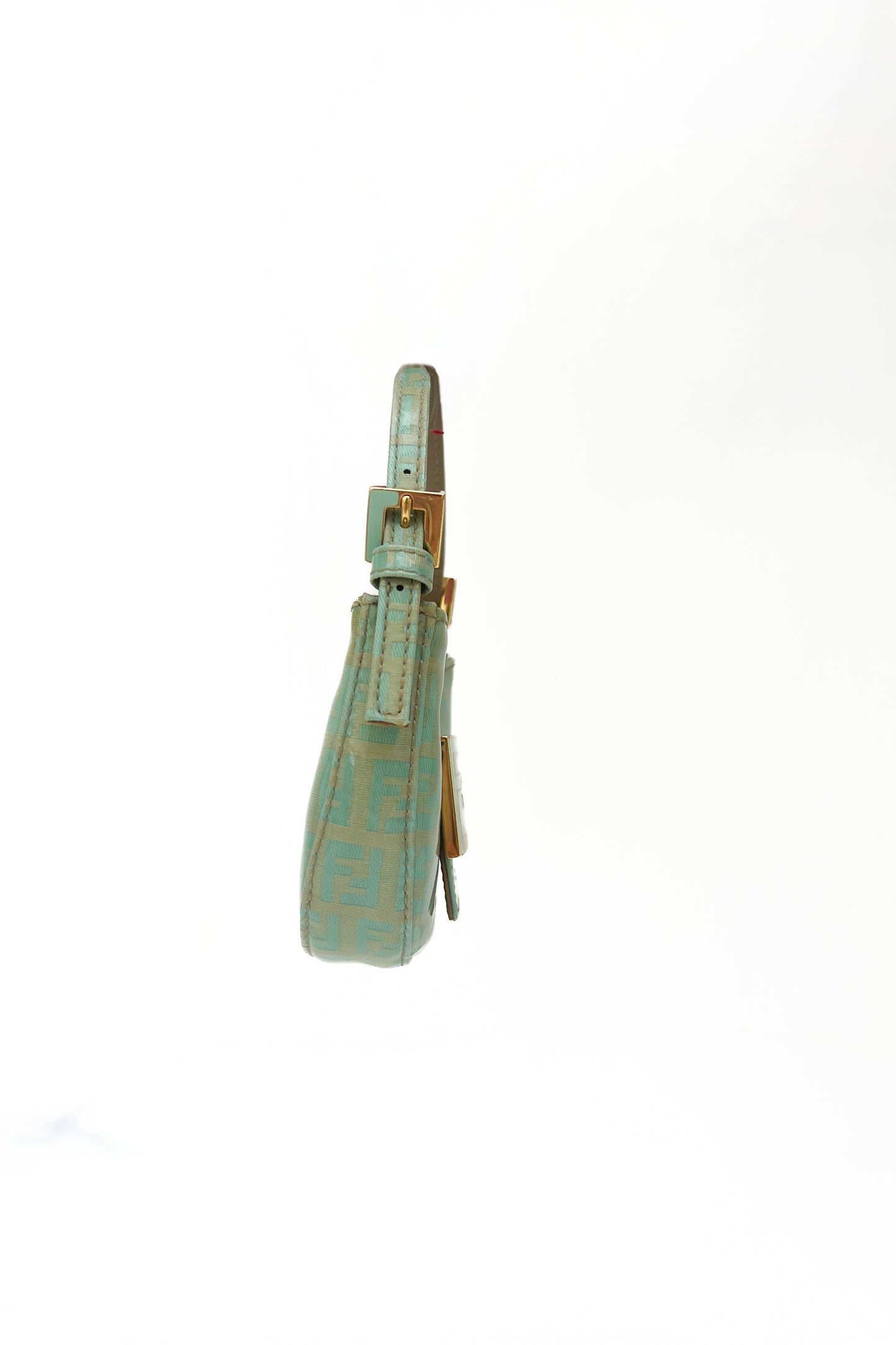 Vintage Turquoise Coated Mini Croissant Bag