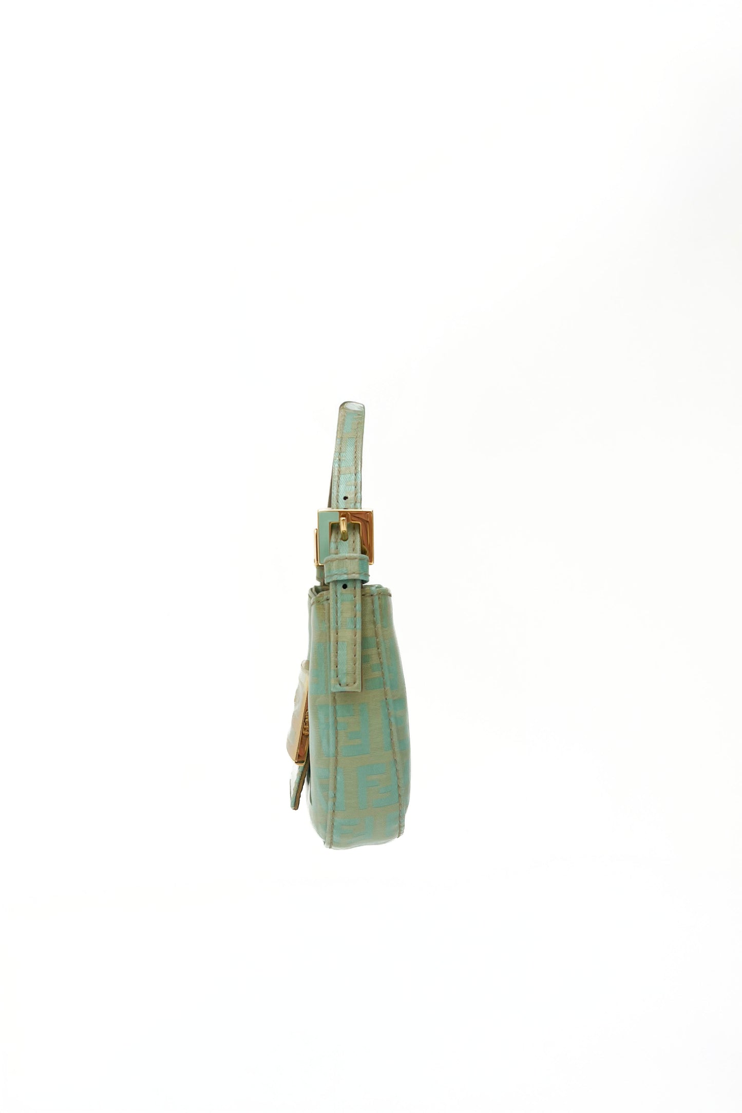 Vintage Turquoise Coated Mini Croissant Bag