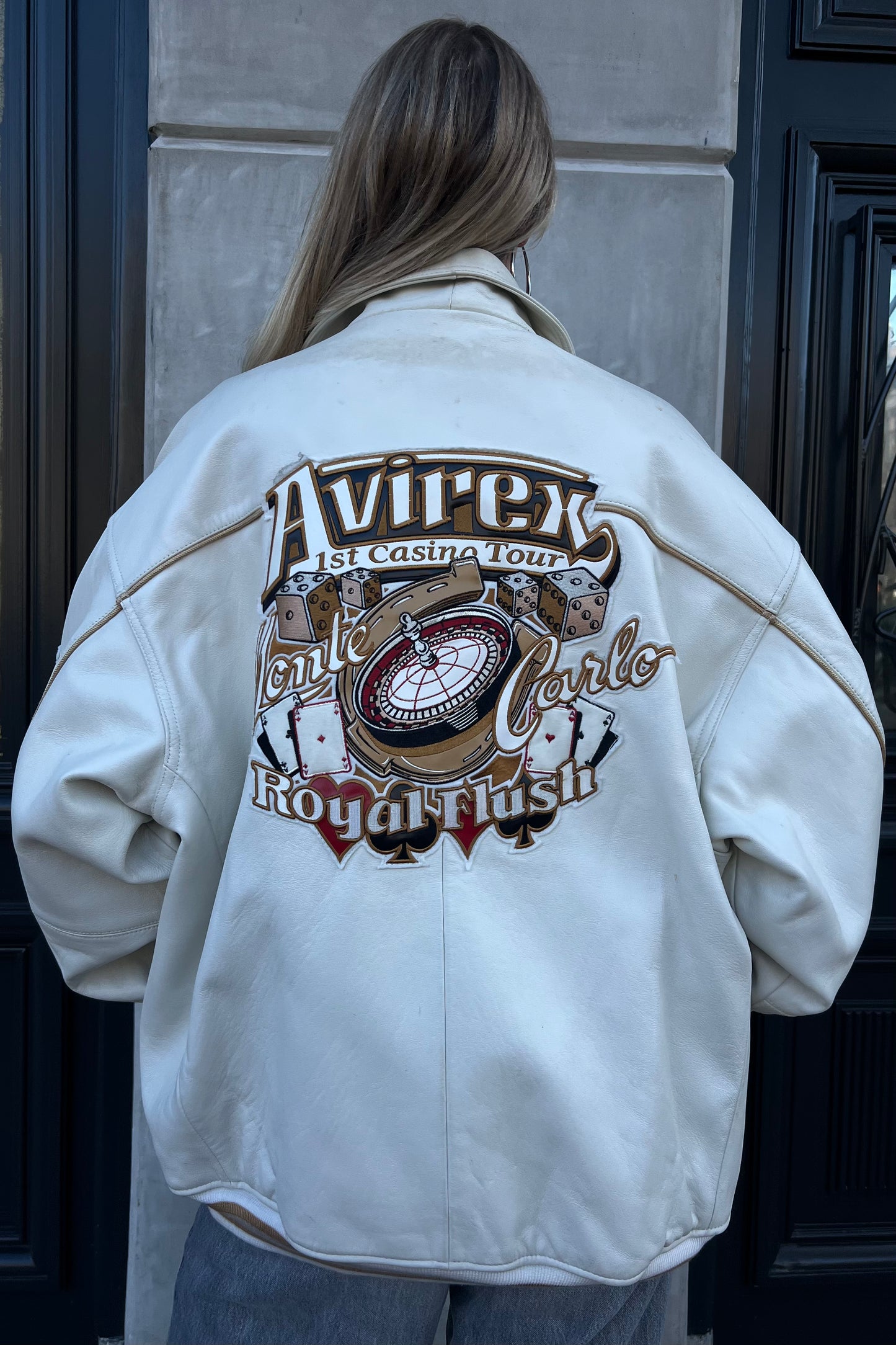 Vintage Avirex Cream Card Deck Jacket