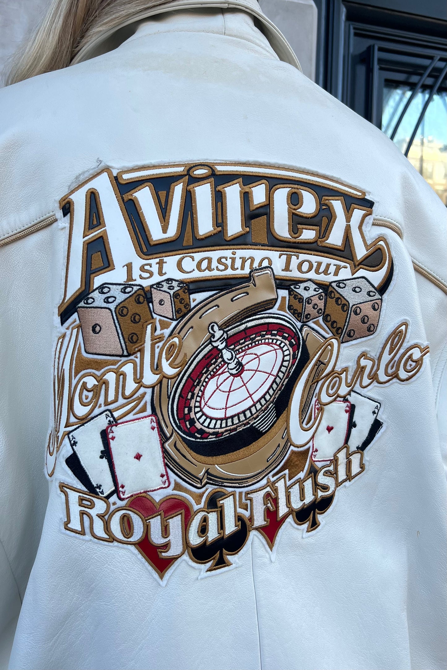 Vintage Avirex Cream Card Deck Jacket