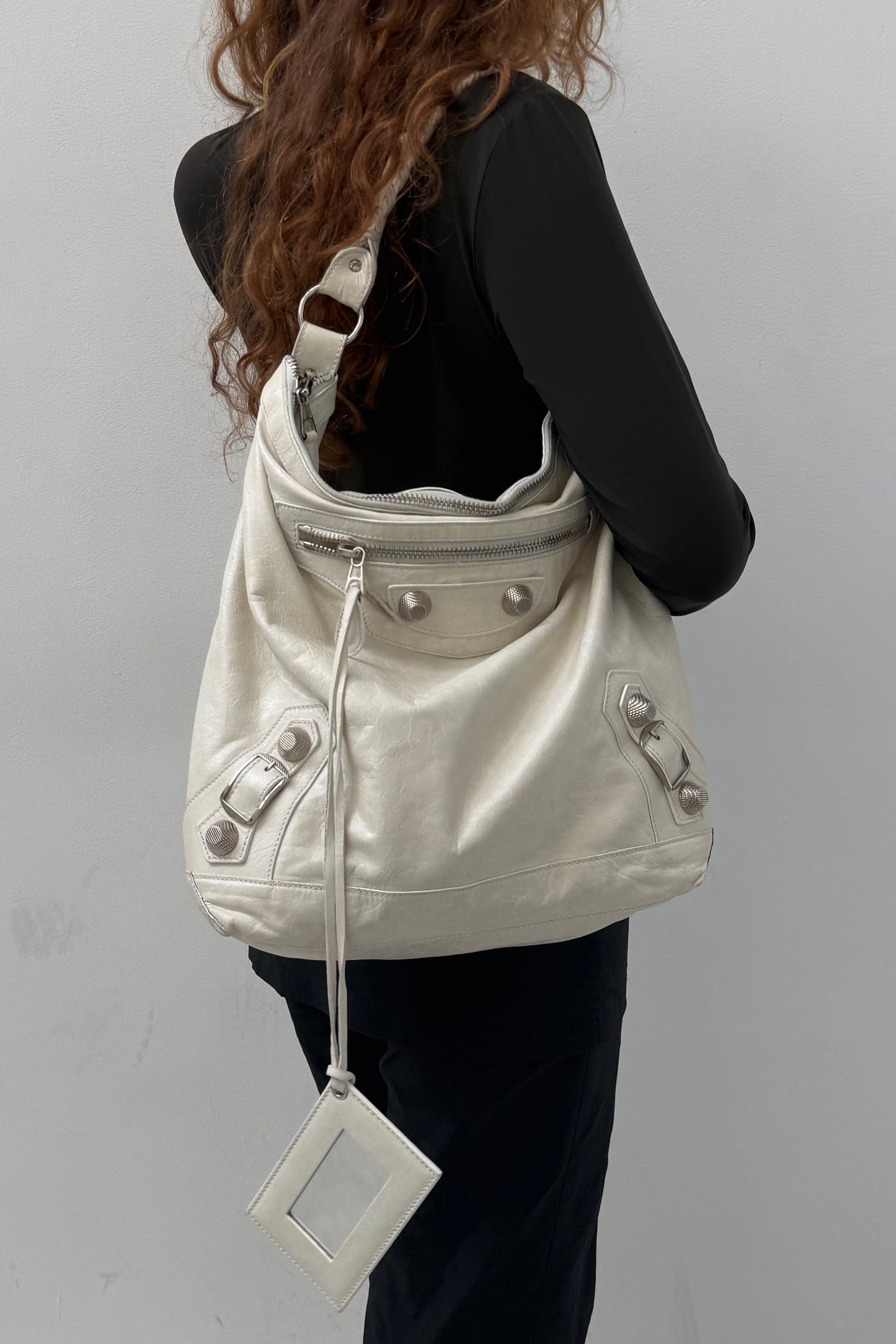 Vintage White Giant Hardware City Day Bag
