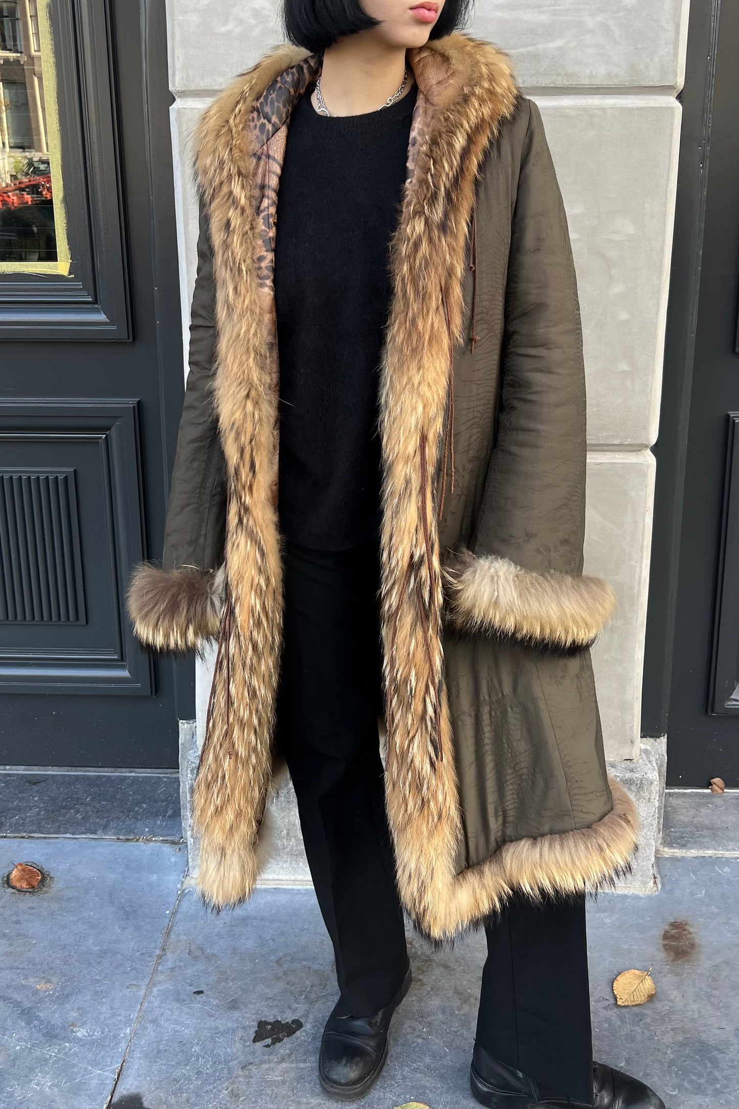 Vintage Fur Trims Reversible Coat