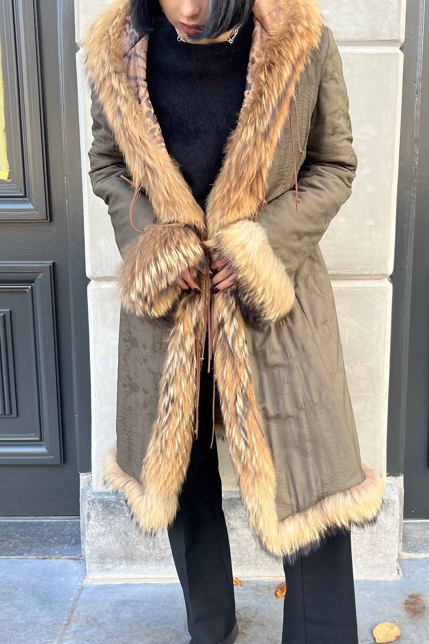 Vintage Fur Trims Reversible Coat