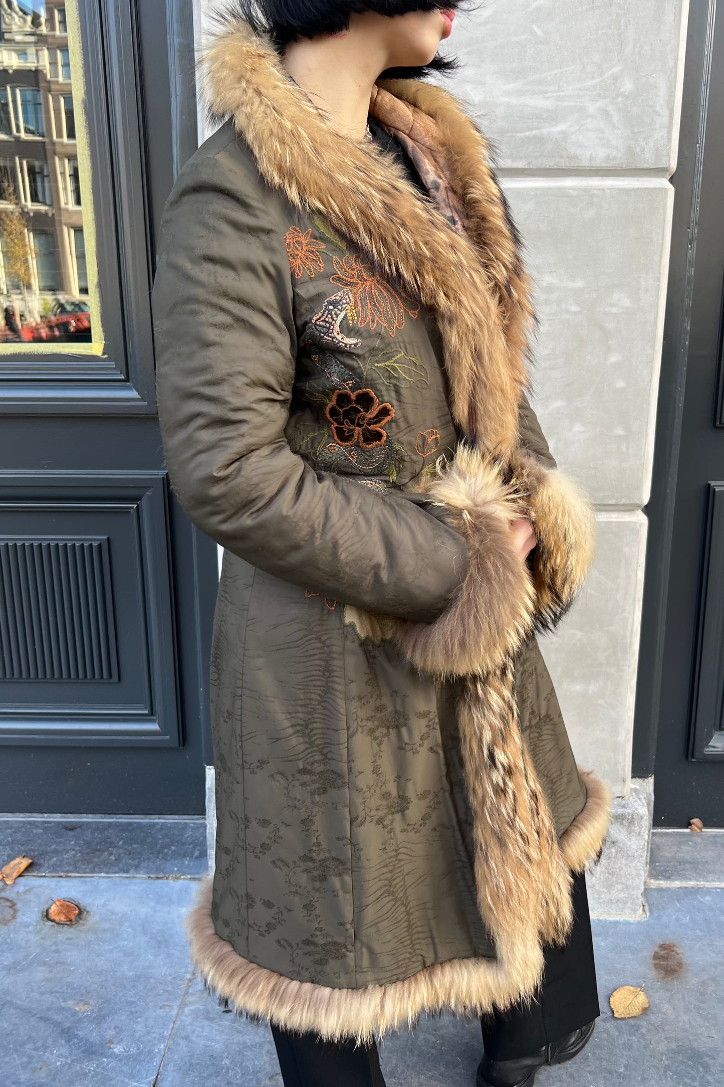 Vintage Fur Trims Reversible Coat
