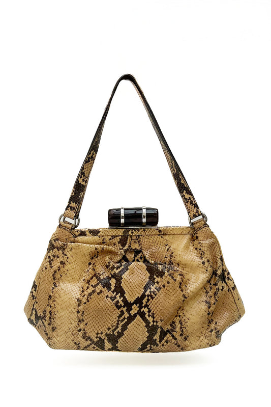 Vintage Python Structured Shoulder Bag