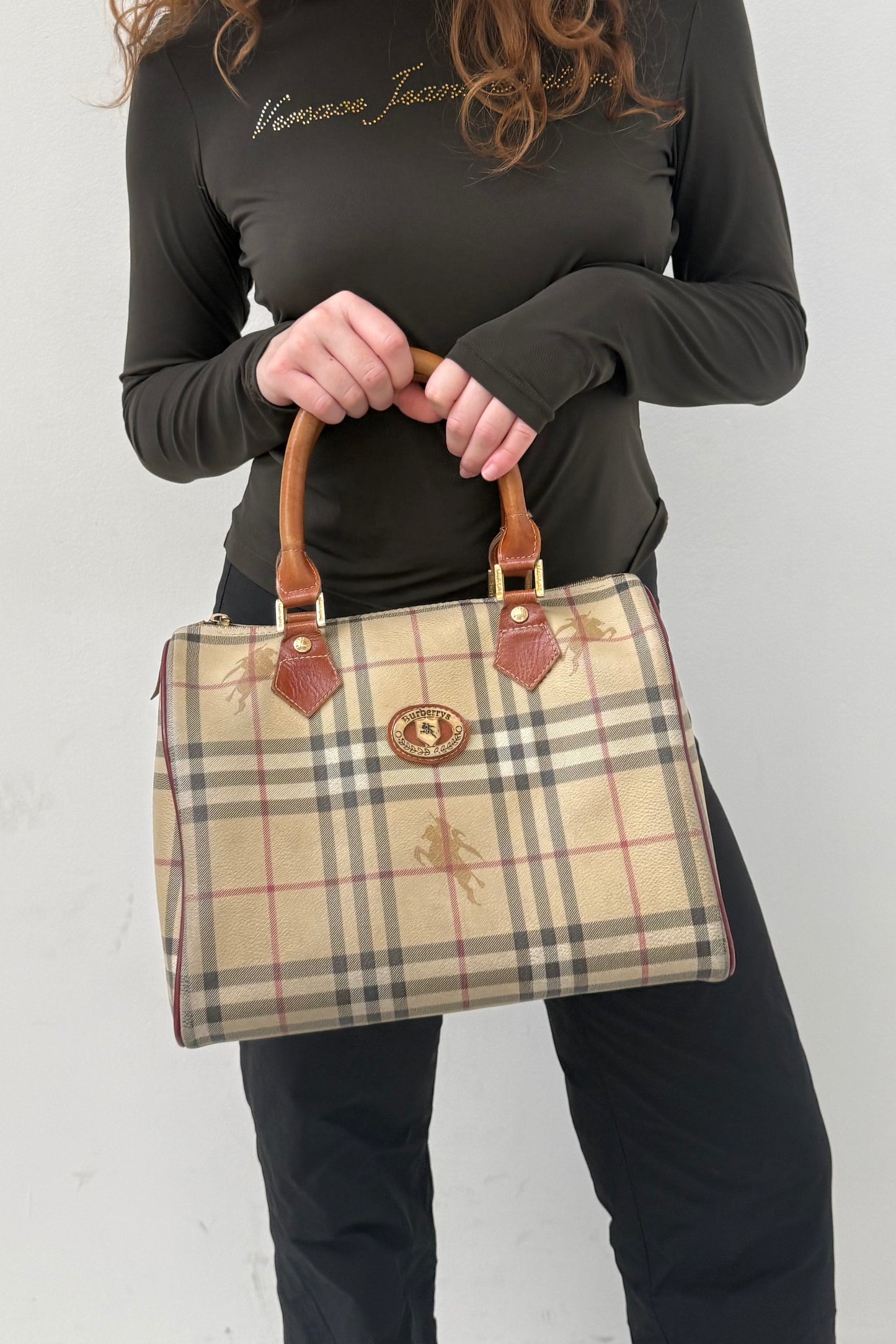Vintage 90s Nova Check Boston Bag
