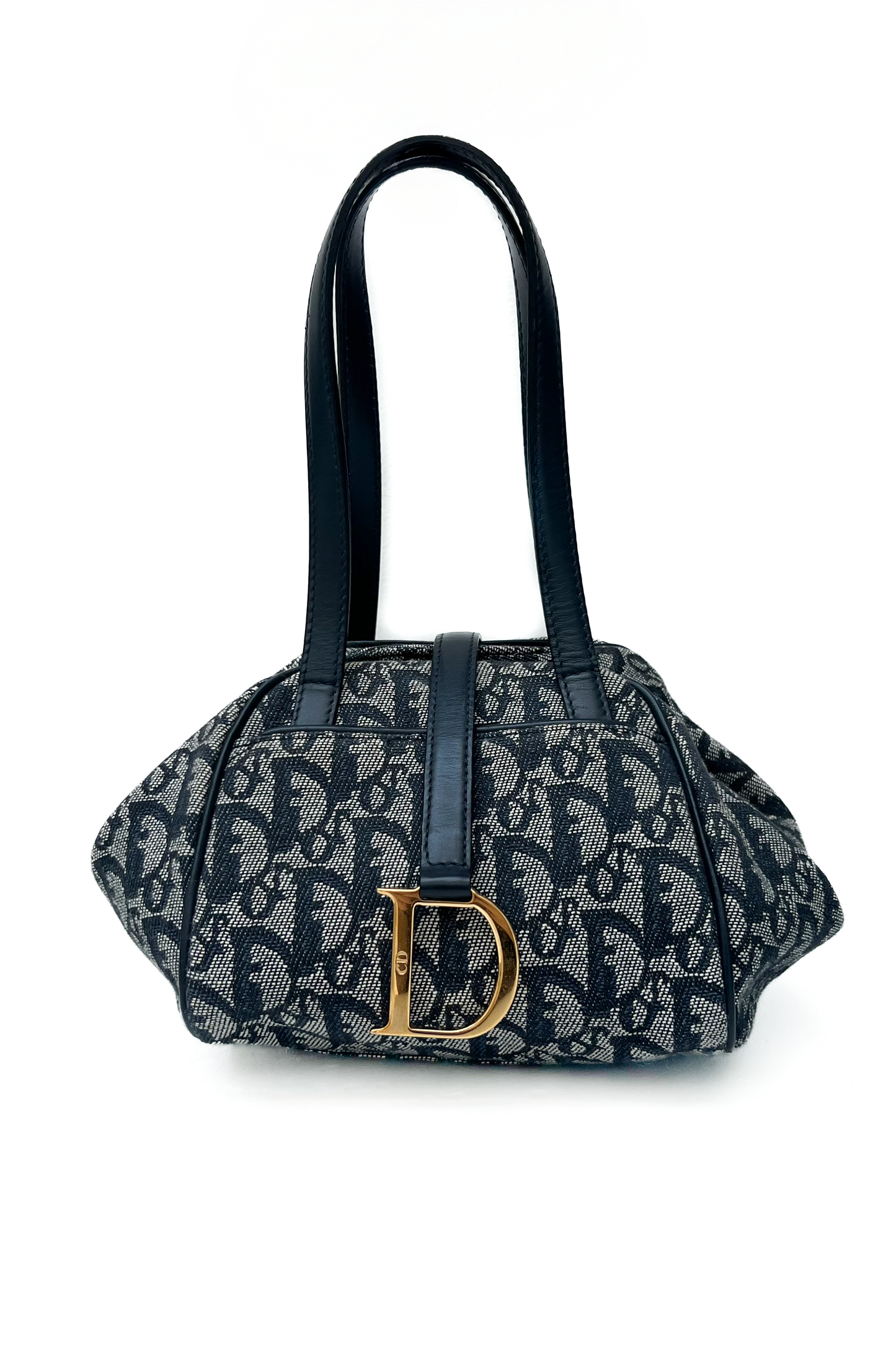 Vintage Navy Trotter Golden D Pouch Bag