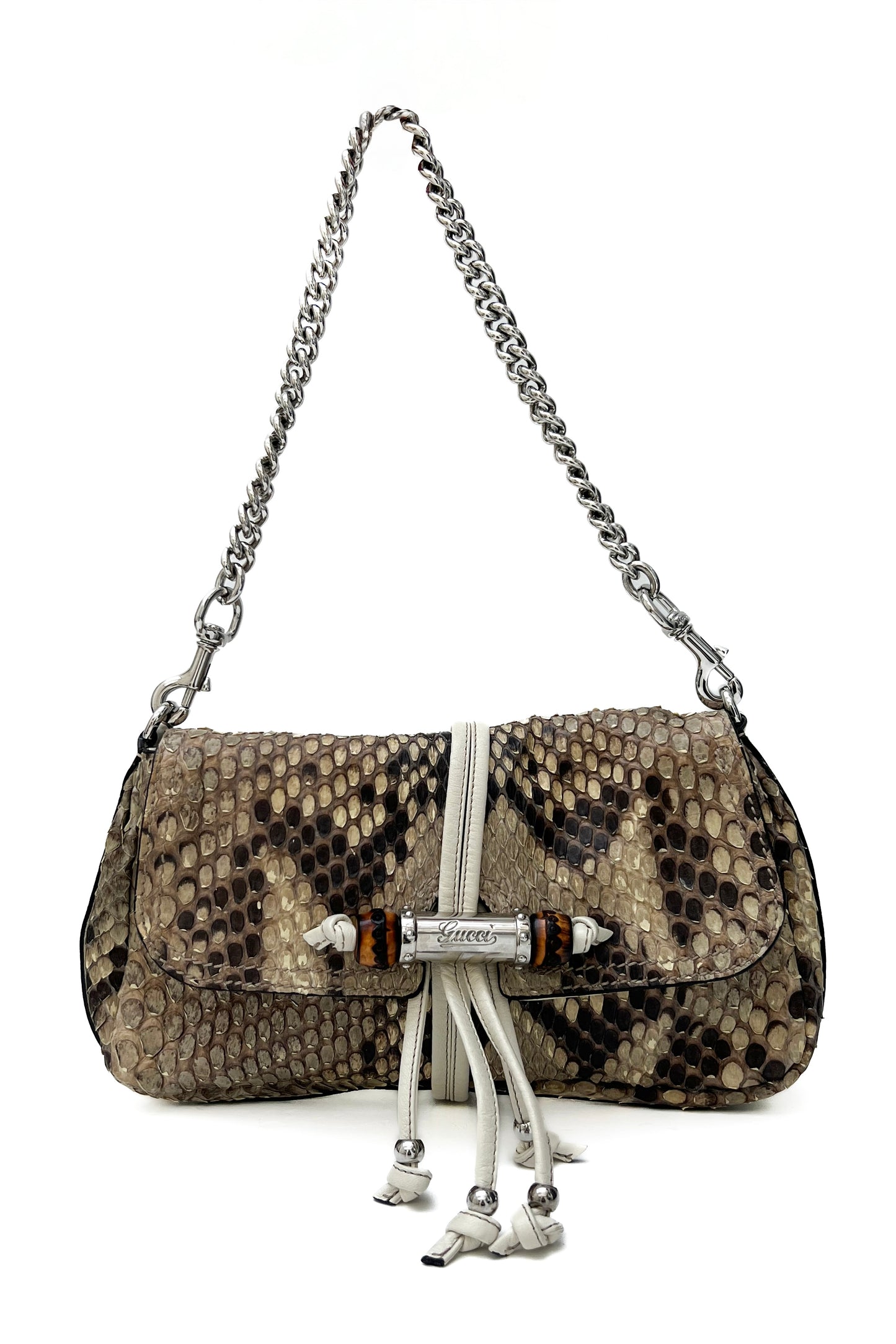 Vintage Python Bamboo Croisette Pochette